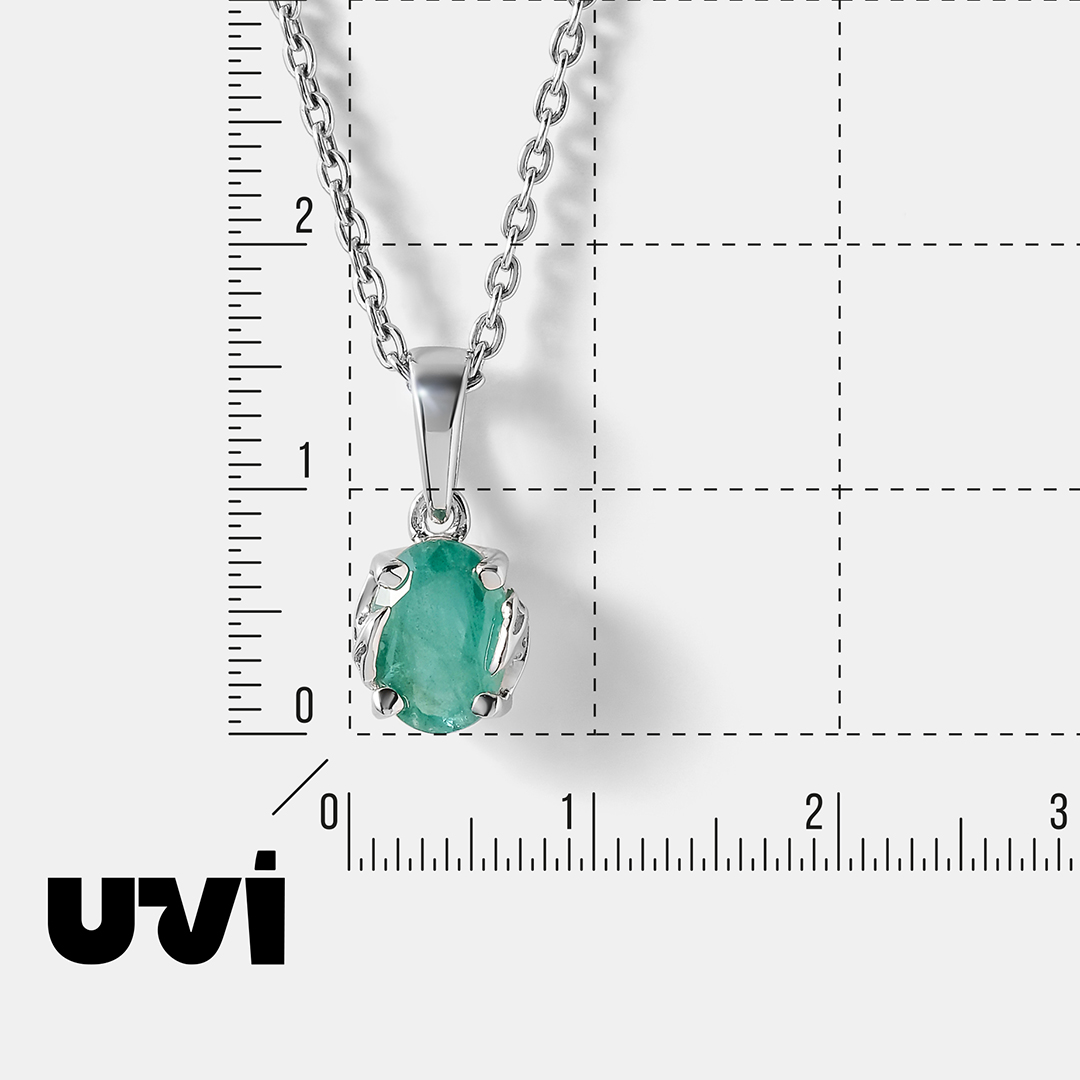 Серебряная подвеска с изумрудом
