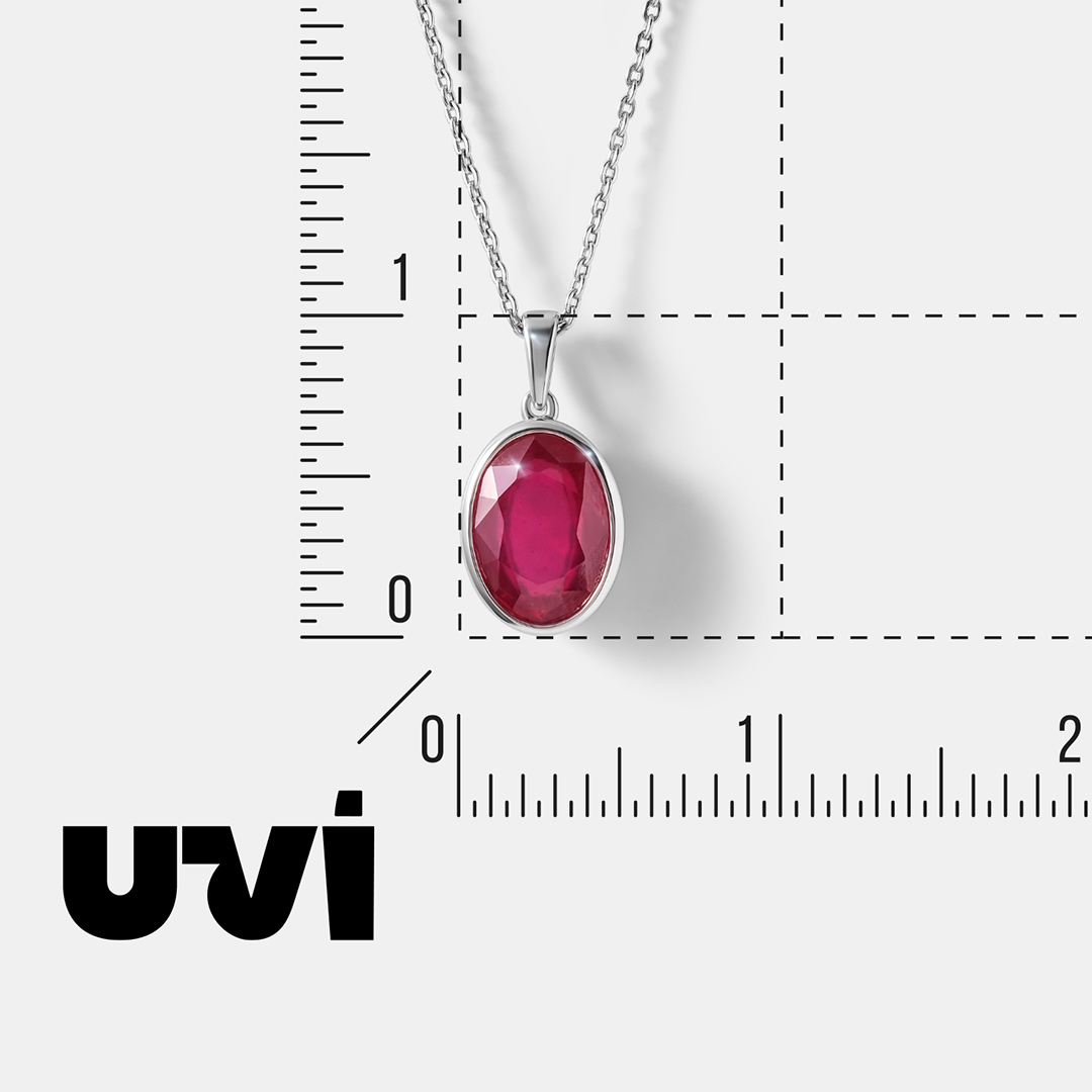 Серебряная подвеска с рубином