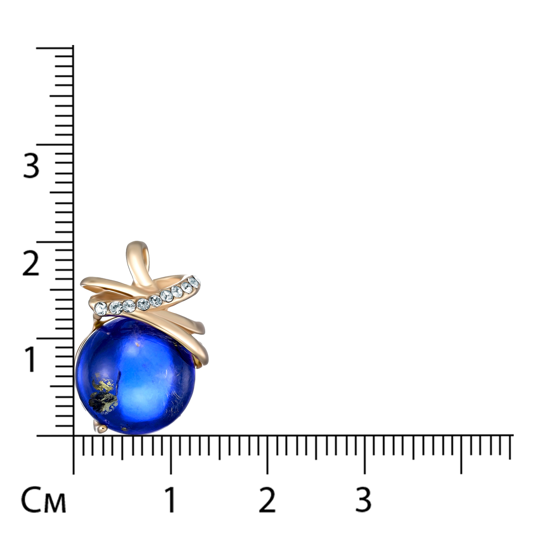 Серебряная подвеска с синим янтарем