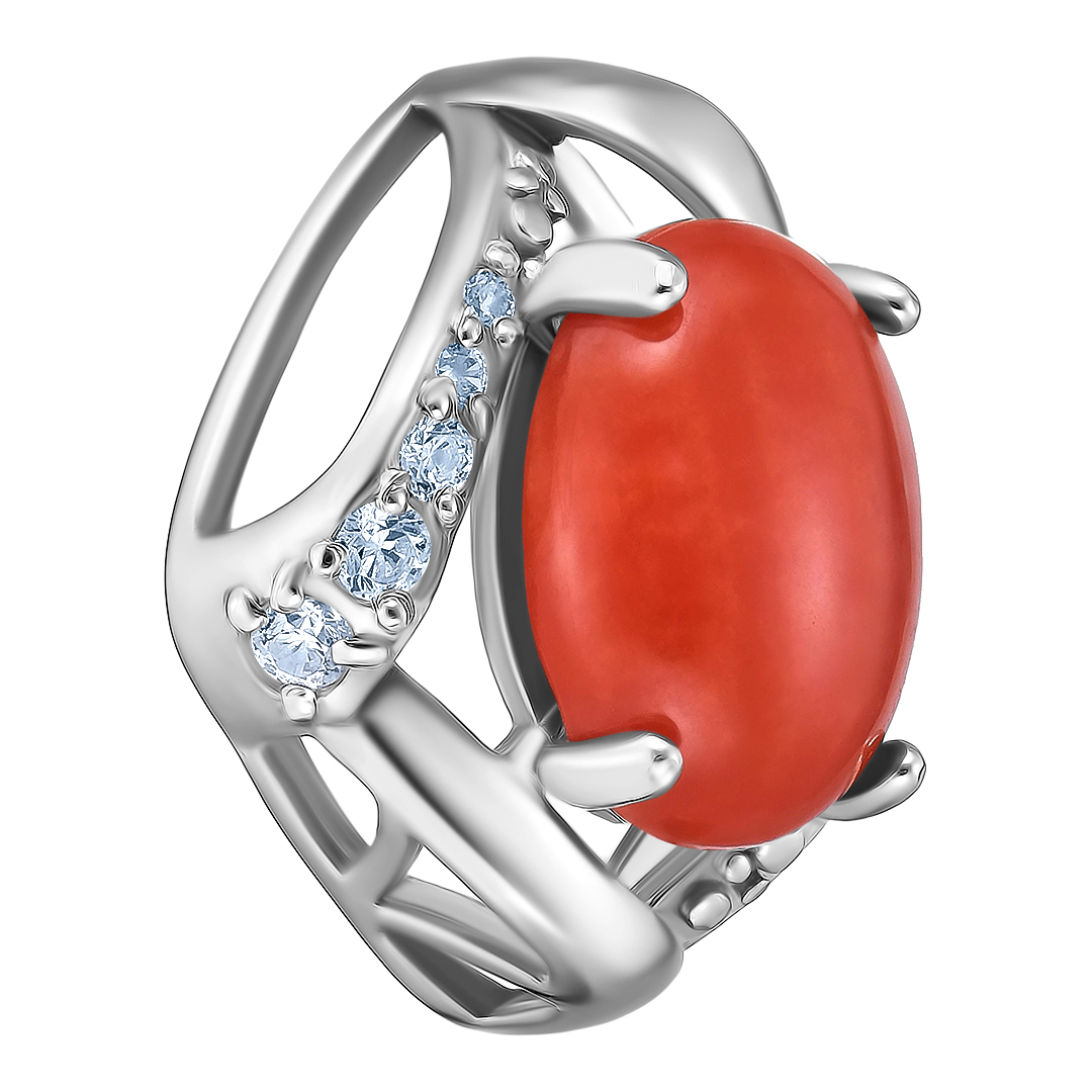 Серебряная подвеска с кораллом