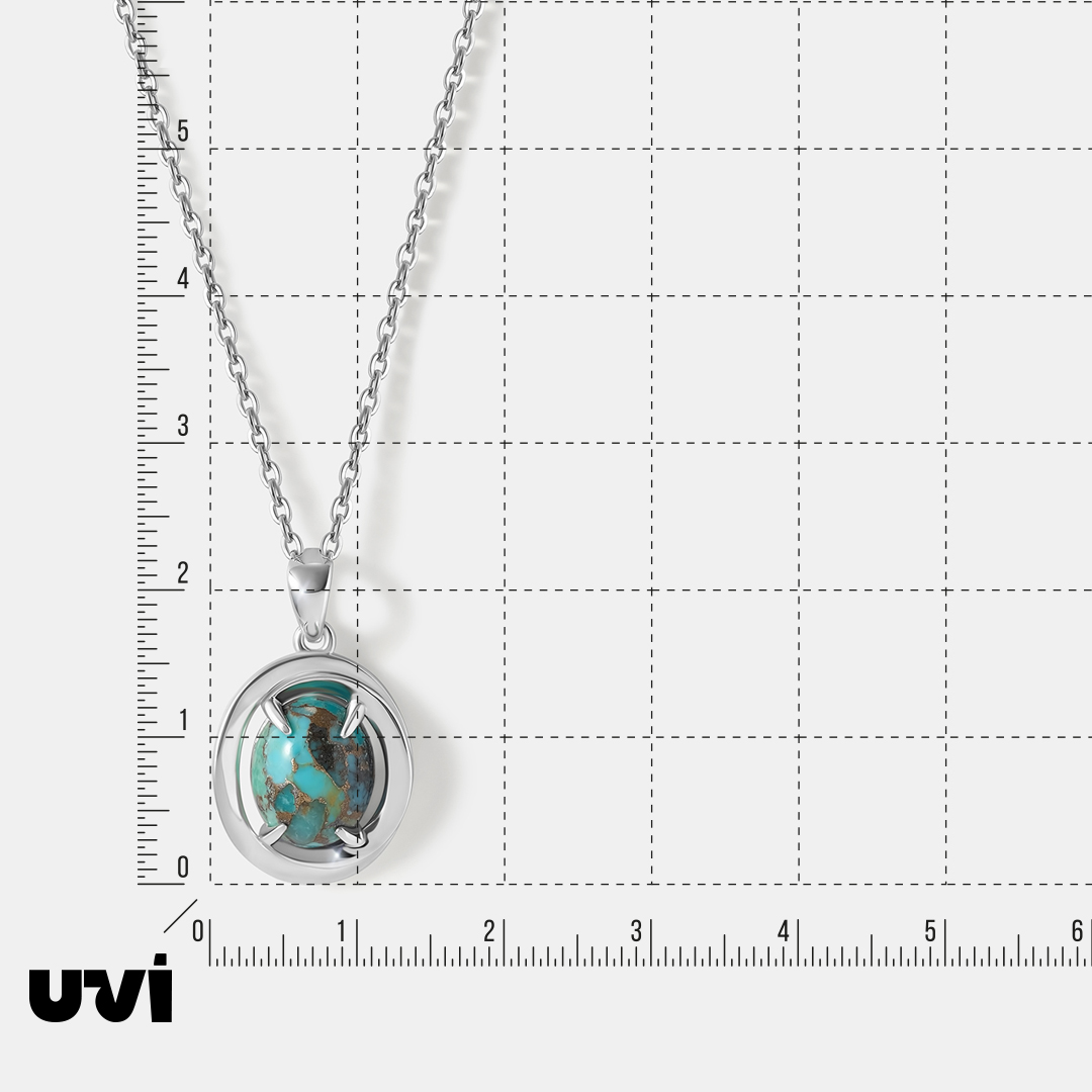 Серебряная подвеска с бирюзой