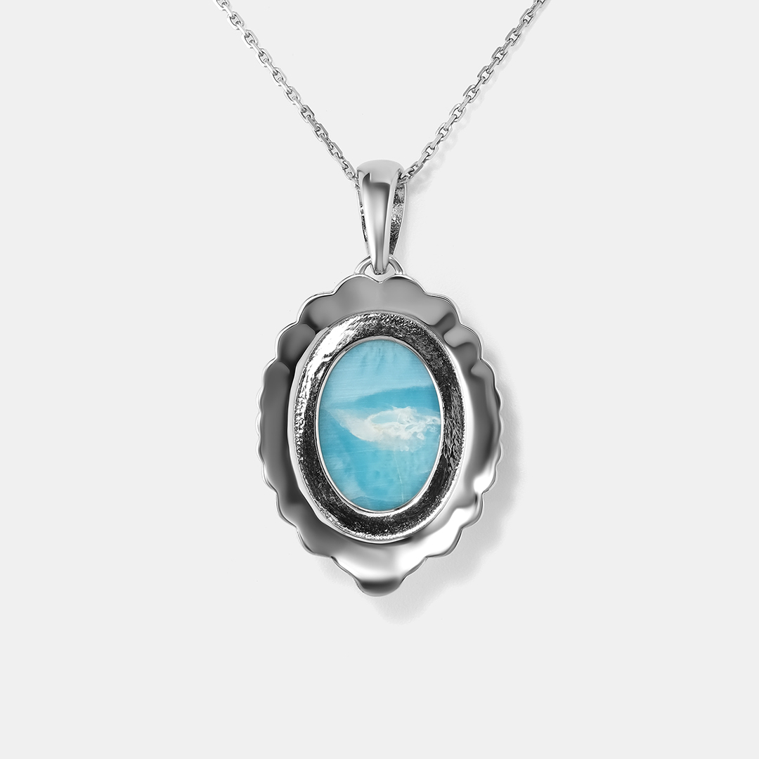 Серебряная подвеска с ларимаром