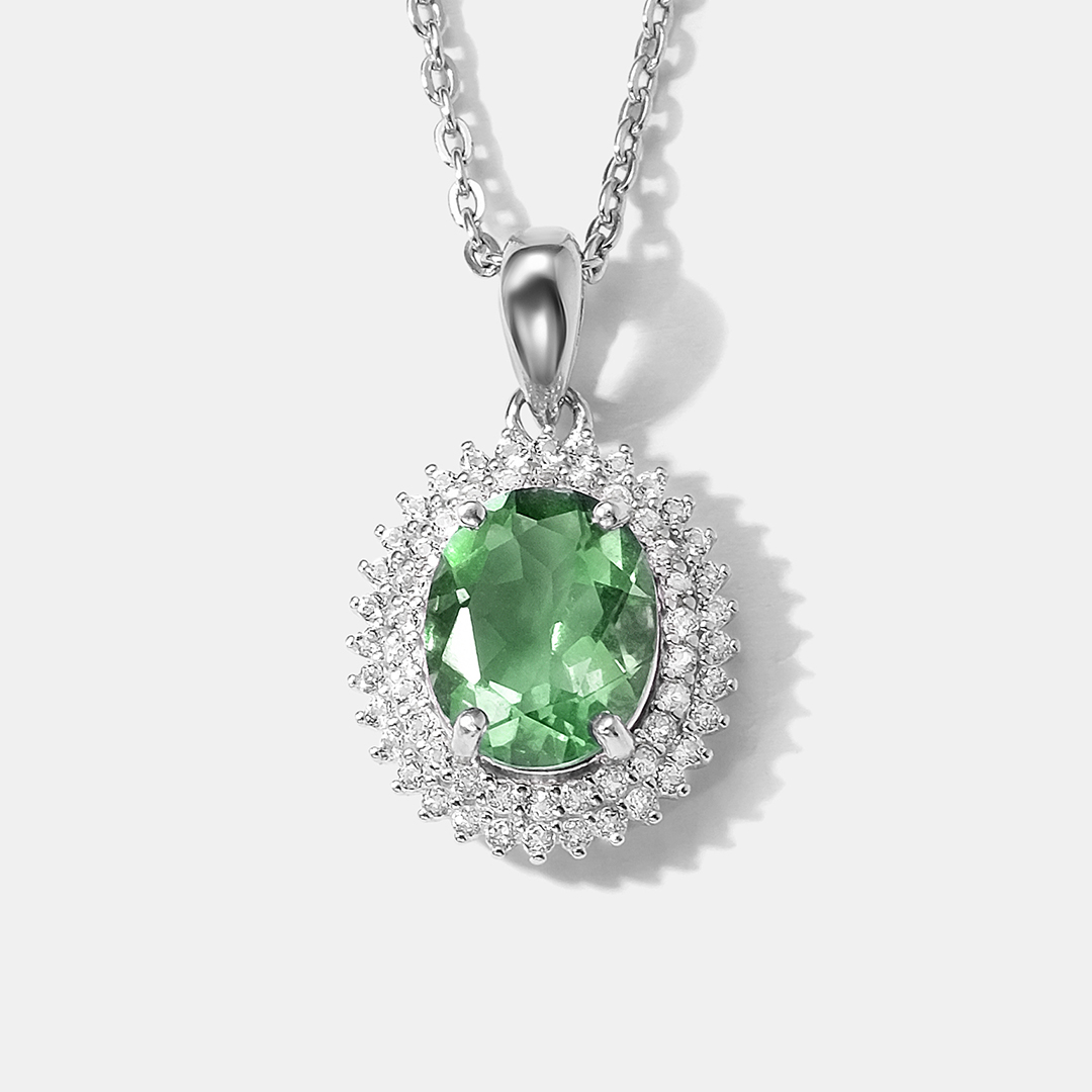 Серебряная подвеска с флюоритом