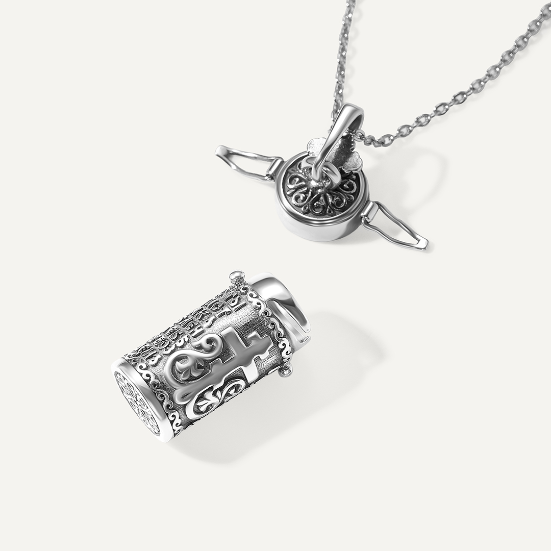 Серебряная подвеска с бирюзой "Молитва о здравии"