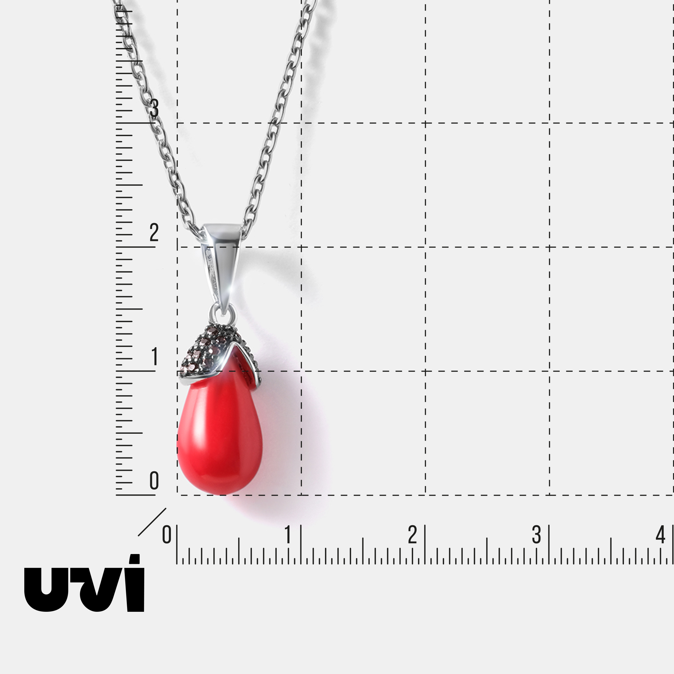 Серебряная подвеска с кораллом