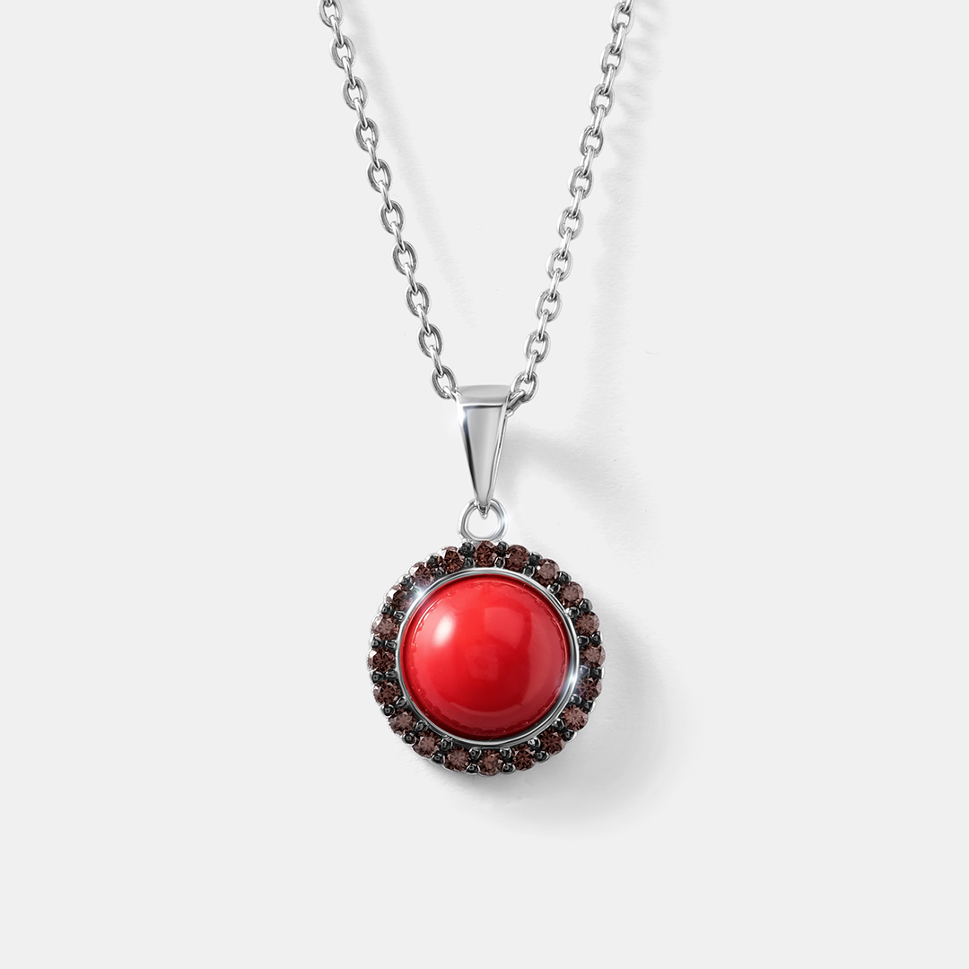 Серебряная подвеска с кораллом