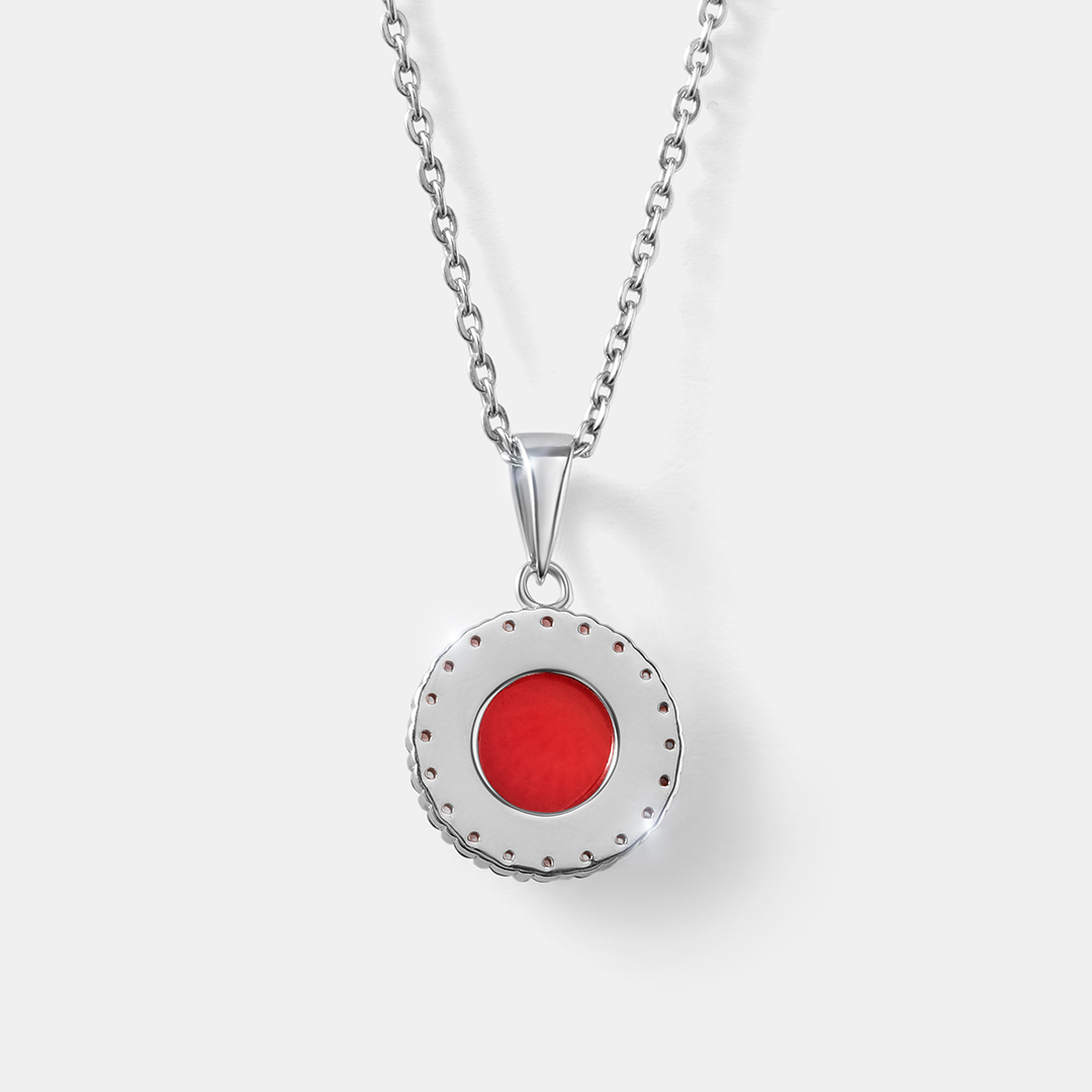 Серебряная подвеска с кораллом