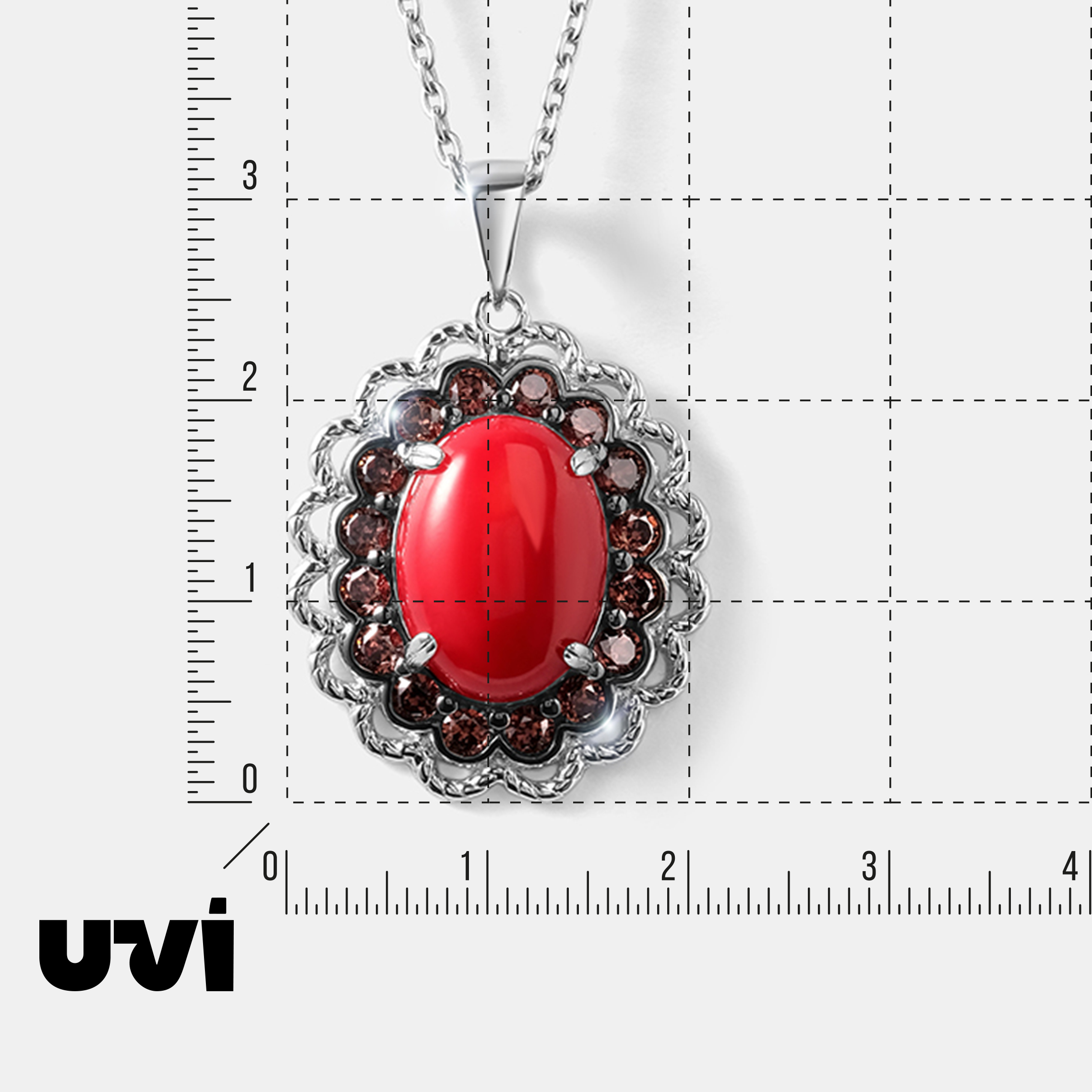 Серебряная подвеска с кораллом