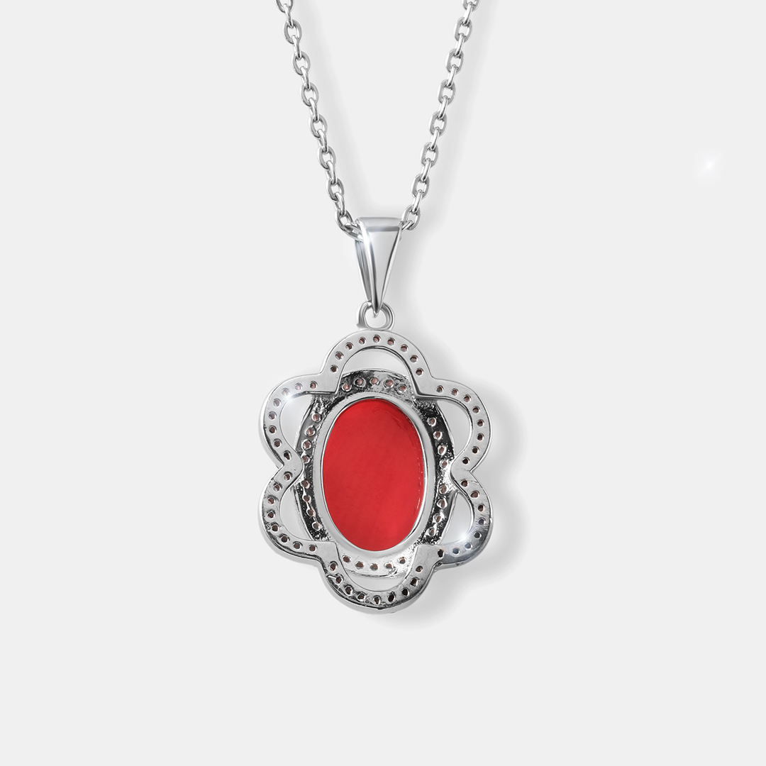 Серебряная подвеска с кораллом