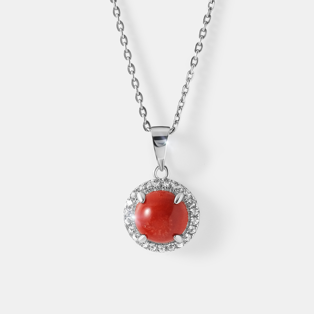 Серебряная подвеска с кораллом