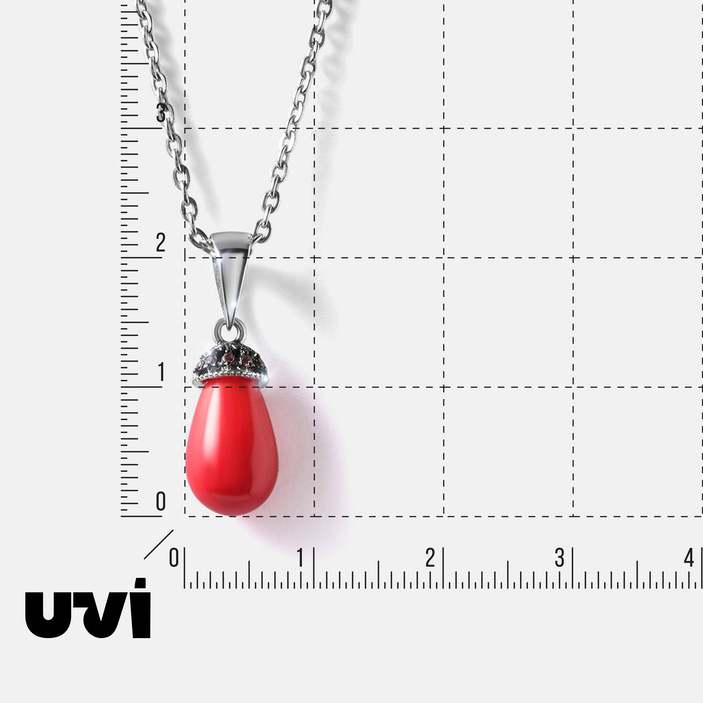 Серебряная подвеска с кораллом