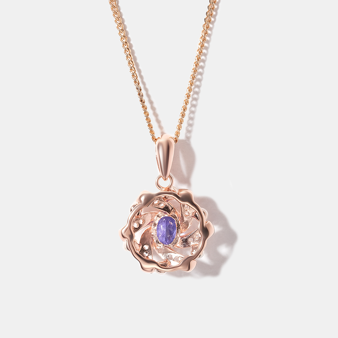 Серебряная подвеска с танзанитом и жемчугом