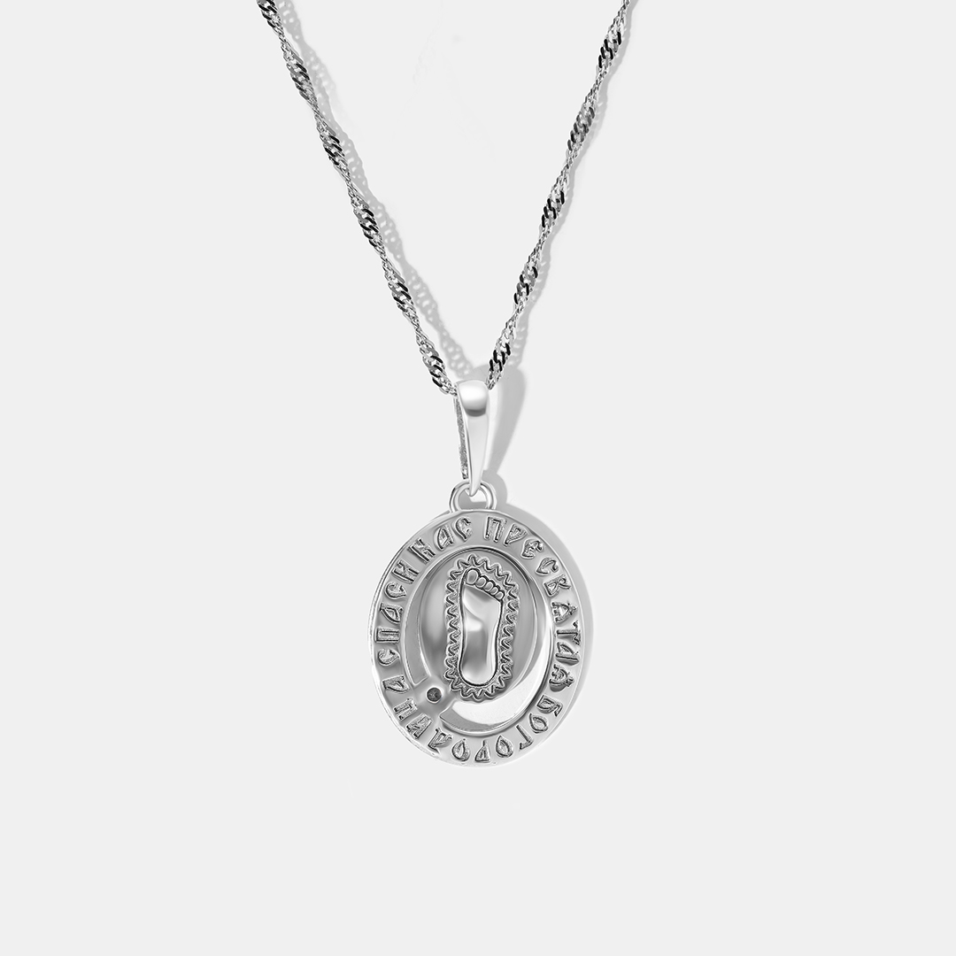 Серебряная подвеска с топазом Свисс "Стопа Богородицы"