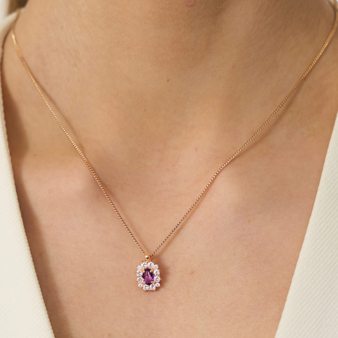 Серебряная подвеска с аметистом