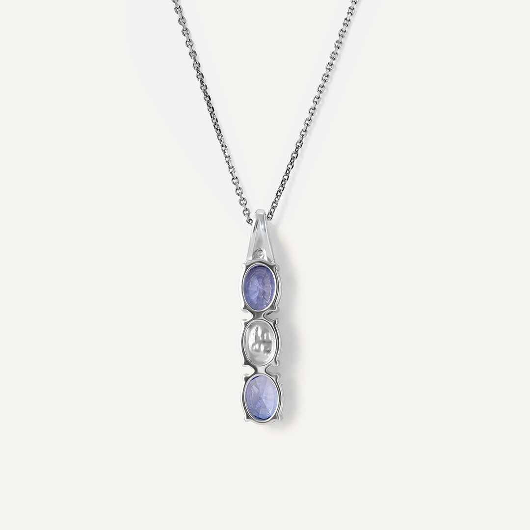 Серебряная подвеска с танзанитами и ларимаром