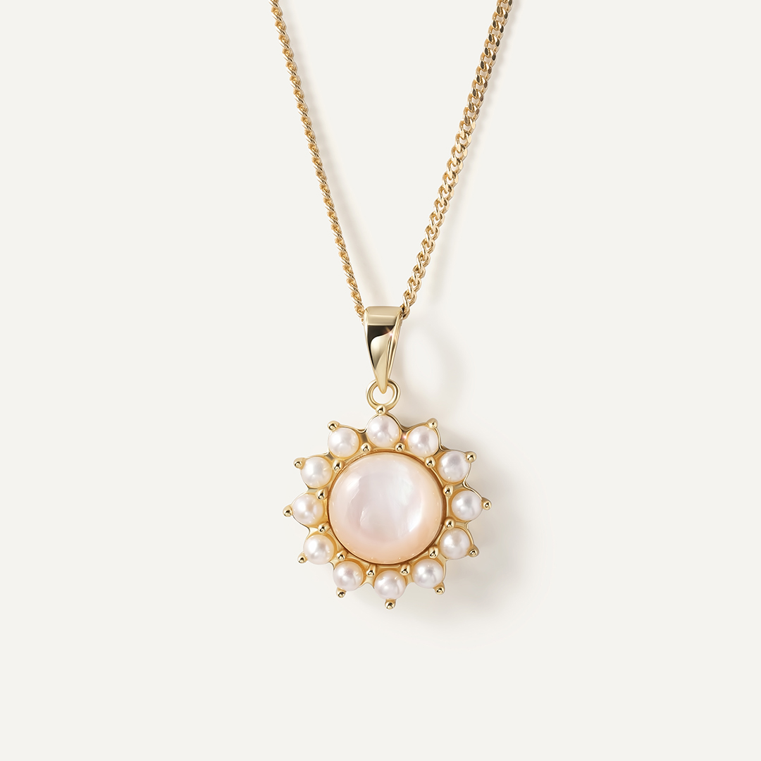 Серебряная подвеска с перламутром и жемчугом