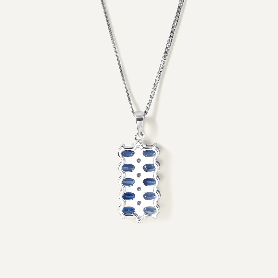 Серебряная подвеска с кианитами