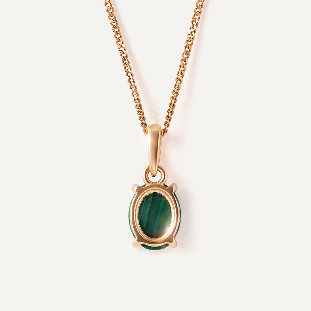 Серебряная подвеска с малахитом