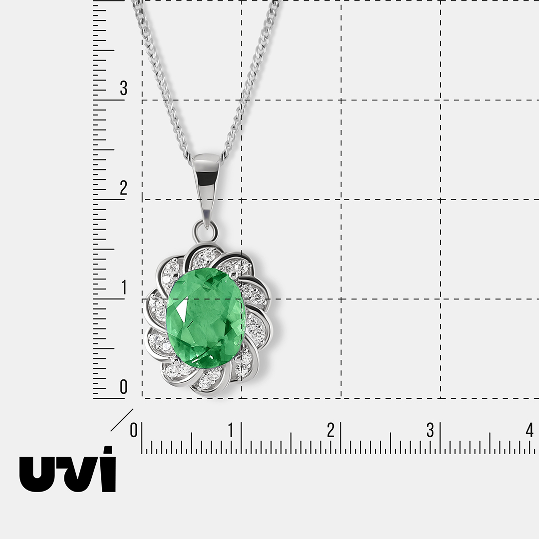 Серебряная подвеска с флюоритом