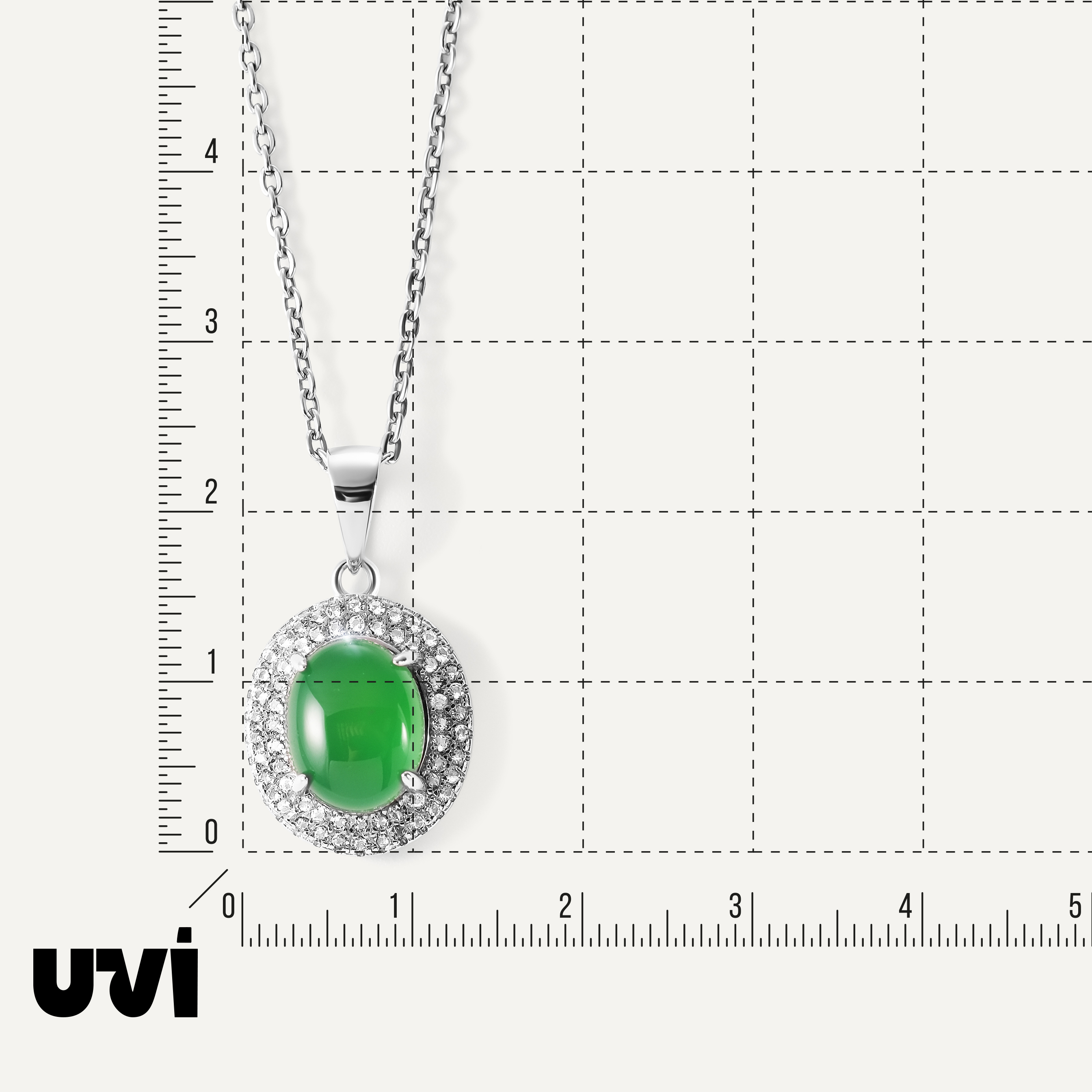 Серебряная подвеска с зеленым халцедоном