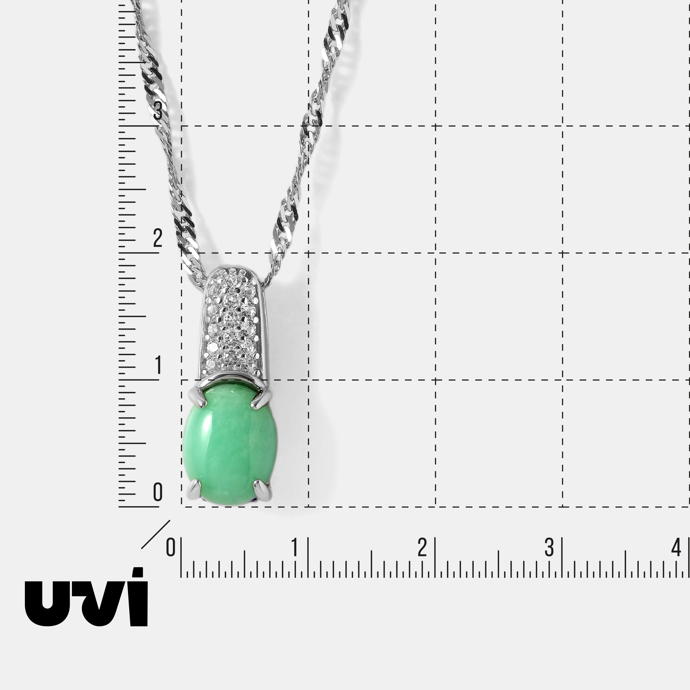 Серебряная подвеска с зеленым халцедоном