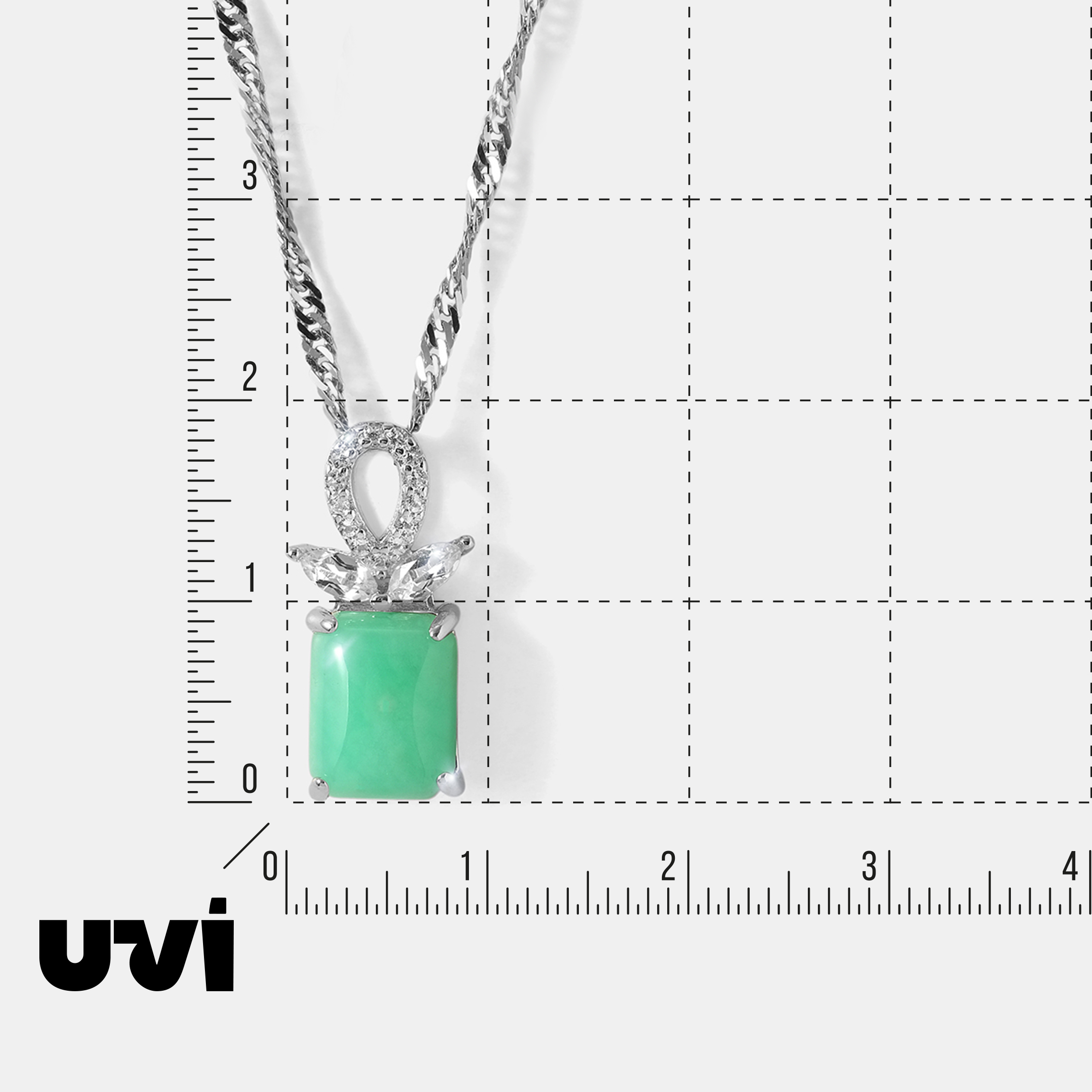 Серебряная подвеска с зеленым халцедоном