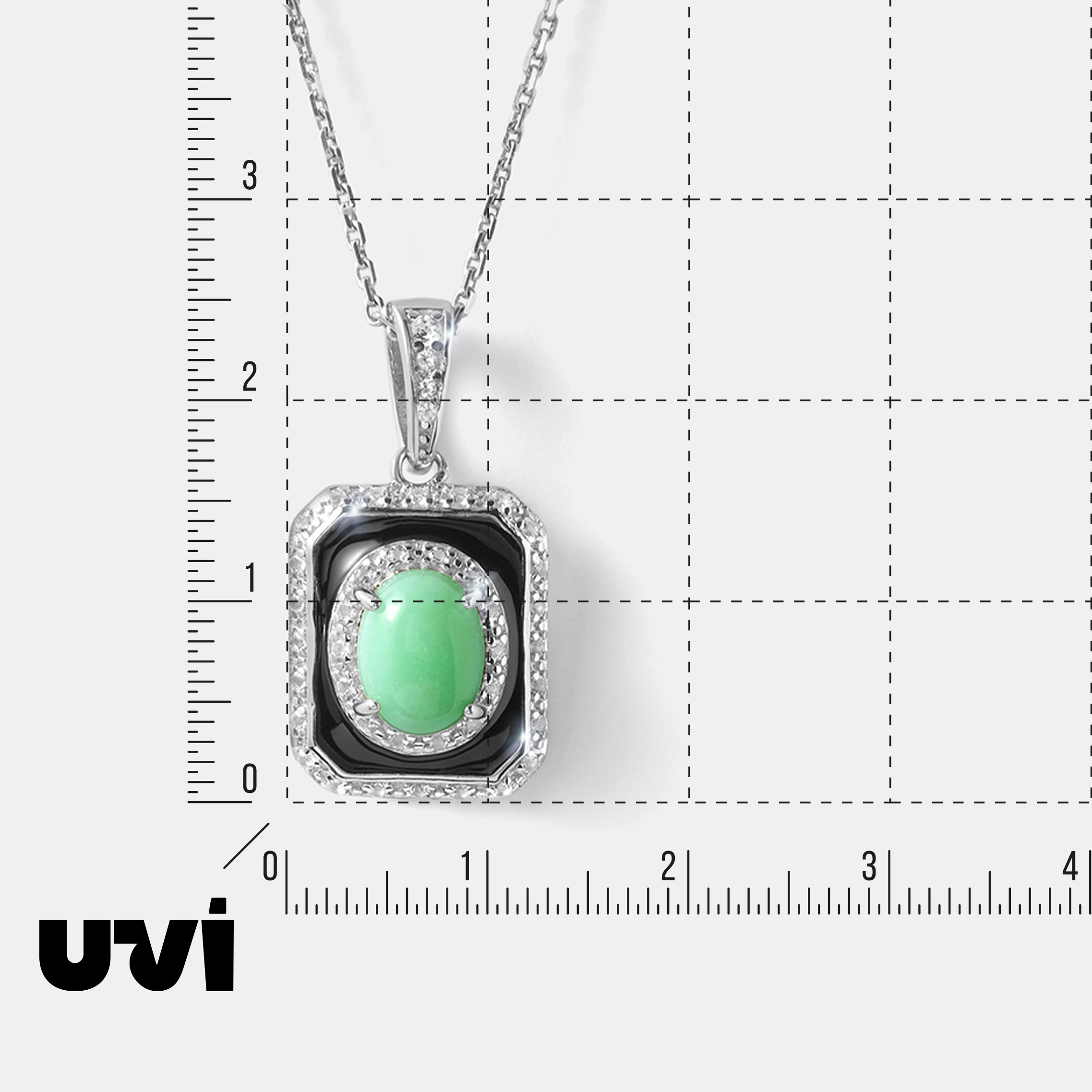 Серебряная подвеска с зеленым халцедоном