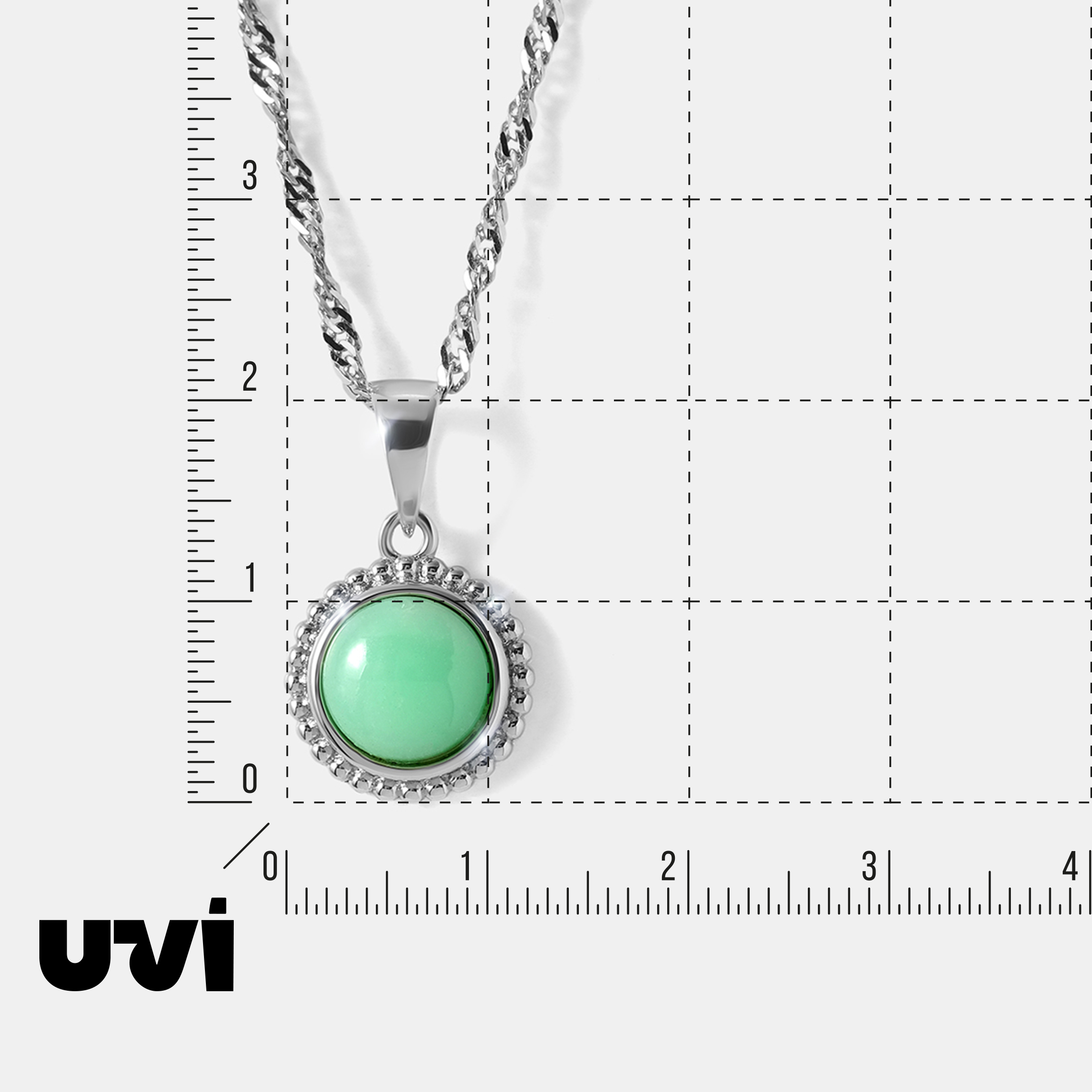 Серебряная подвеска с зеленым халцедоном