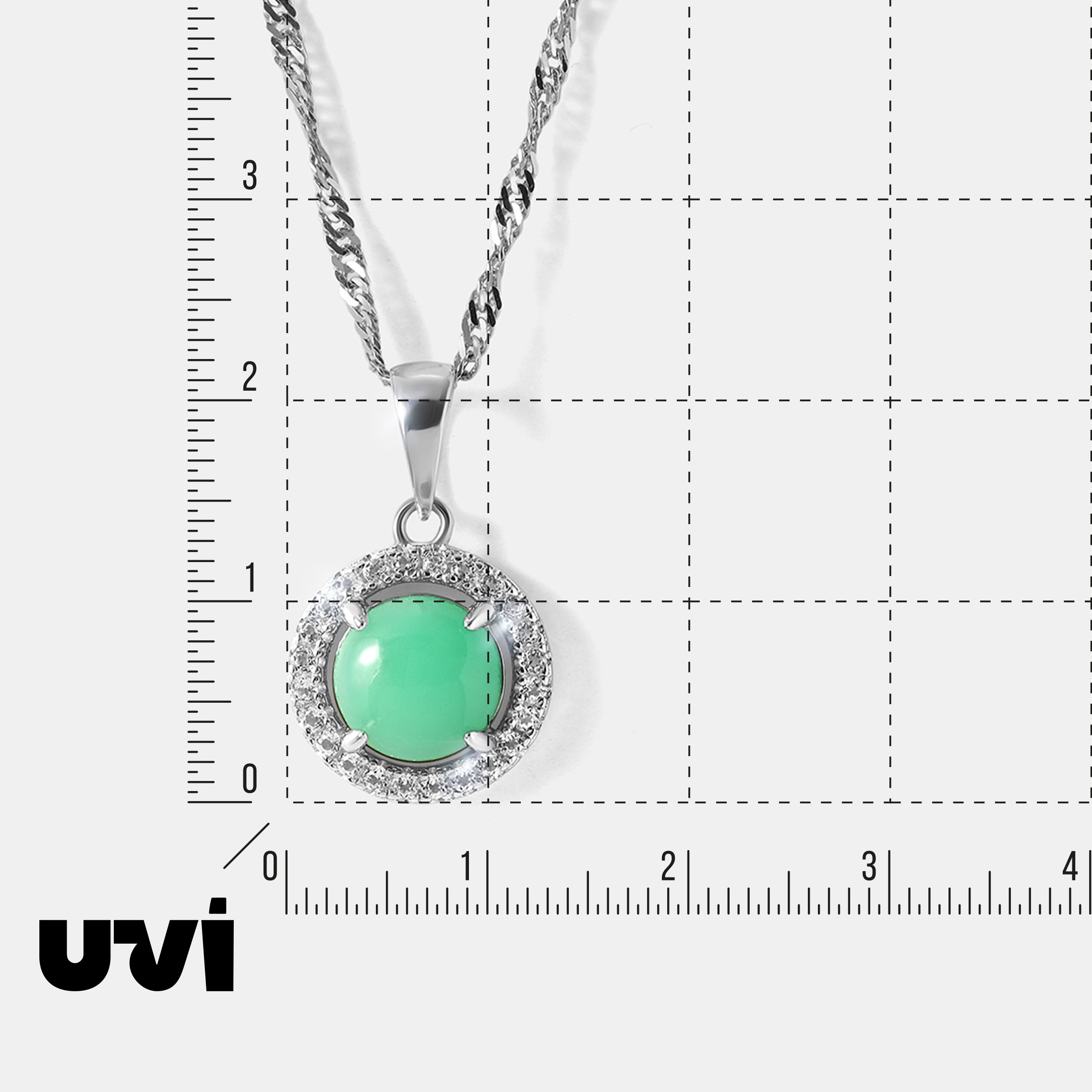 Серебряная подвеска с зеленым халцедоном