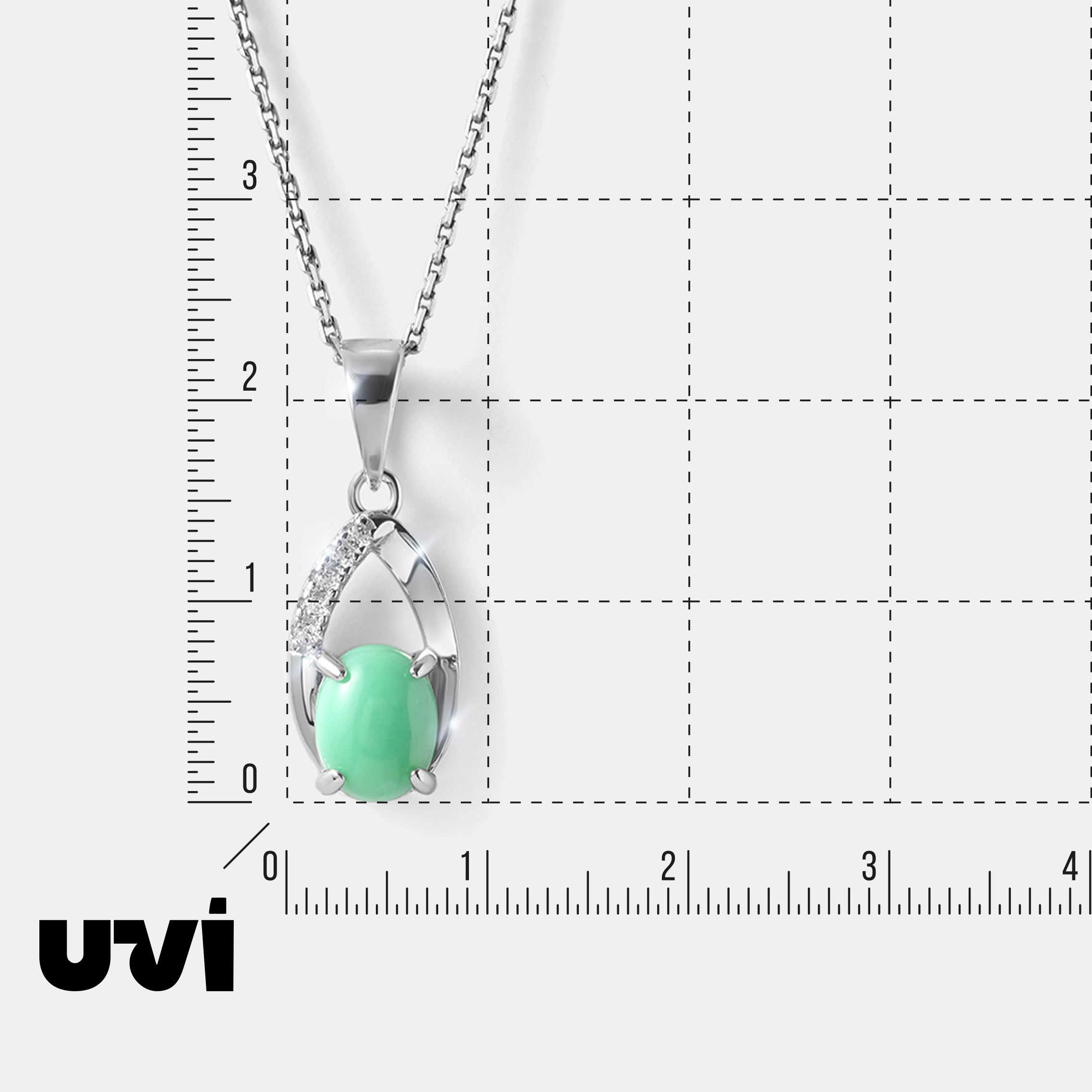 Серебряная подвеска с зеленым халцедоном