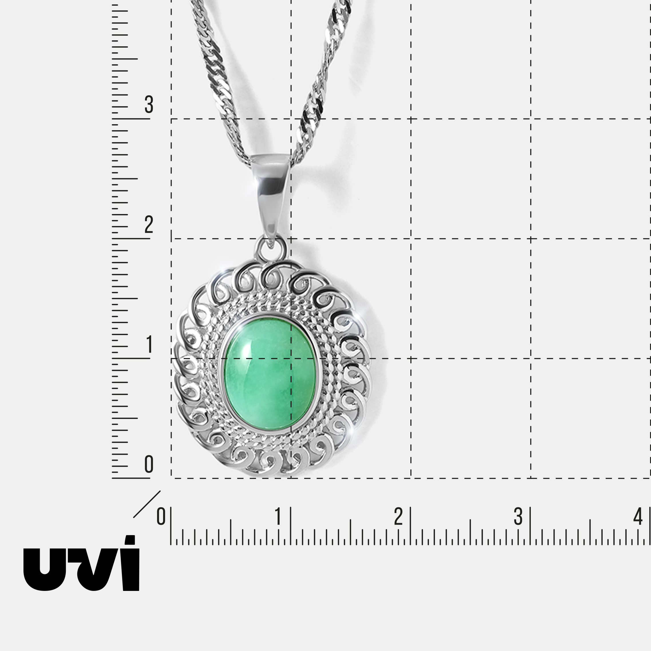 Серебряная подвеска с зеленым халцедоном
