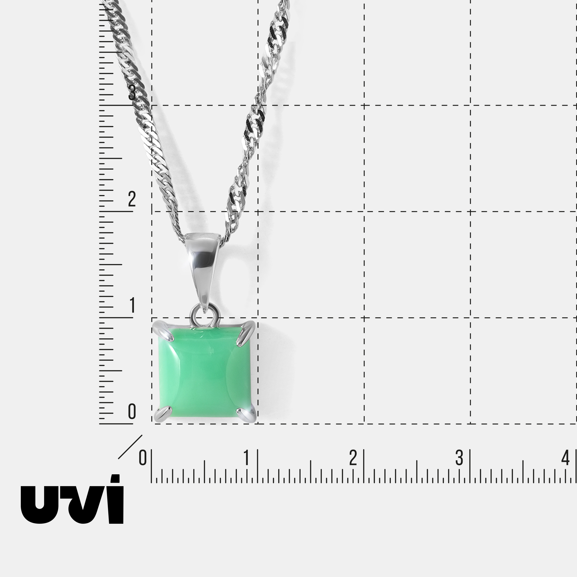 Серебряная подвеска с зеленым халцедоном