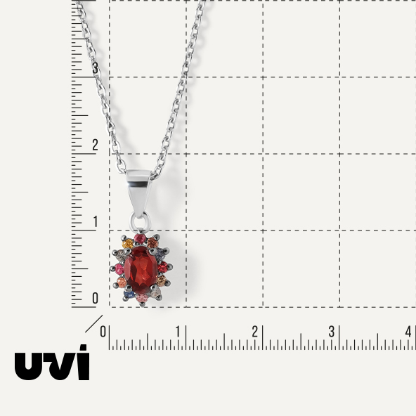 Серебряная подвеска с гранатом Мозамбик