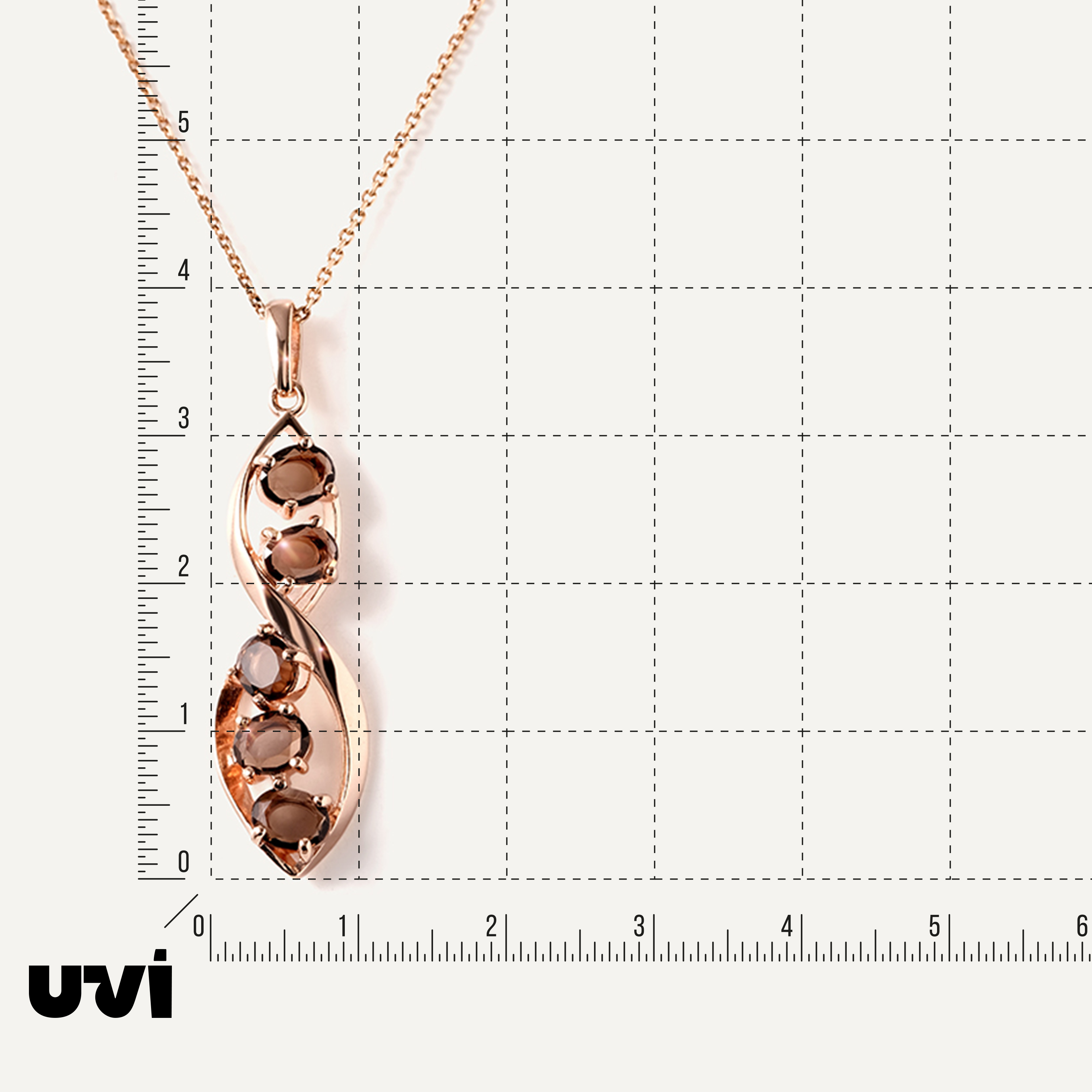 Серебряная подвеска с раухтопазами