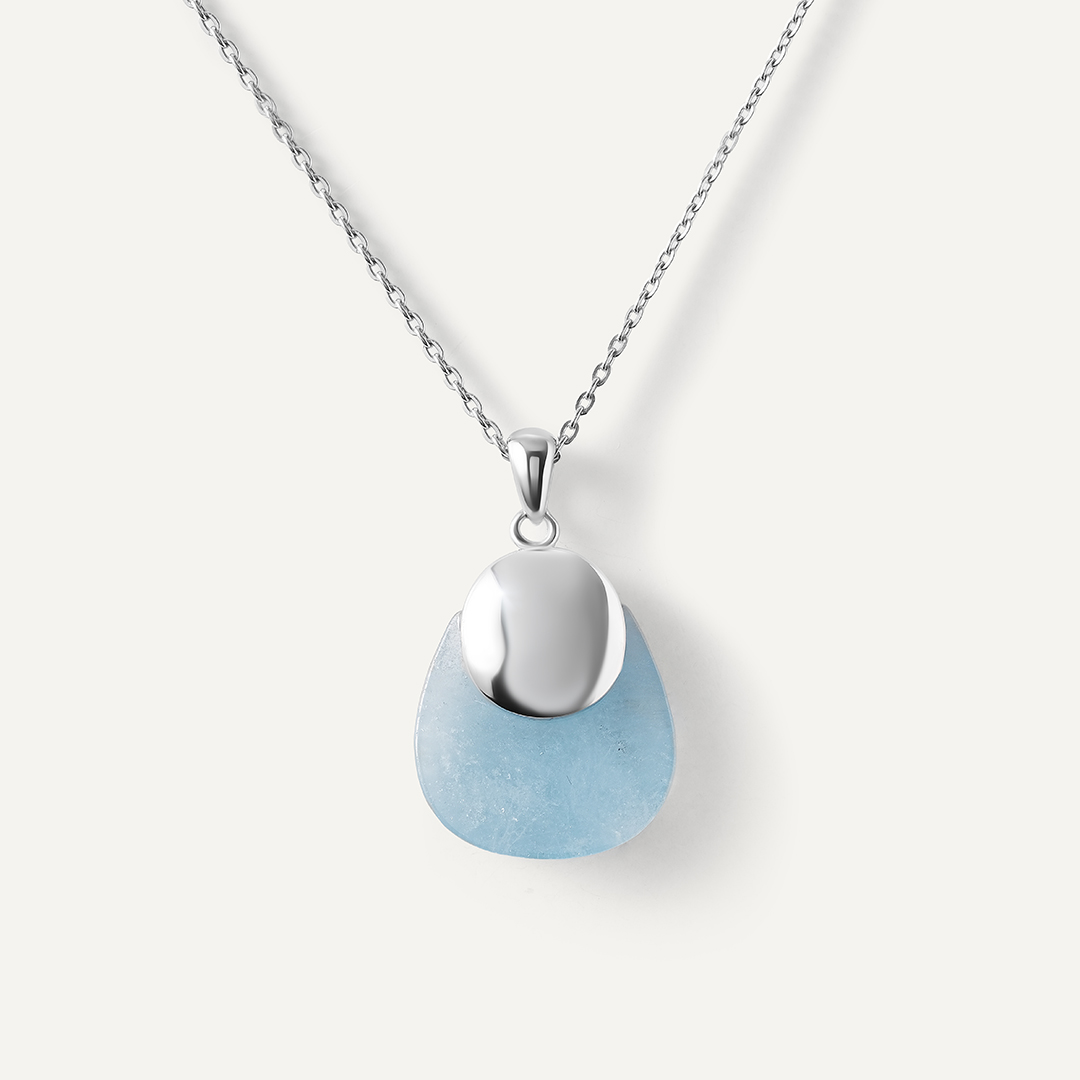 Серебряная подвеска с аквамарином