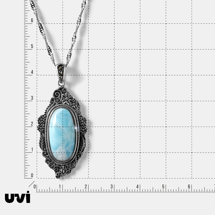 Серебряная подвеска с ларимаром