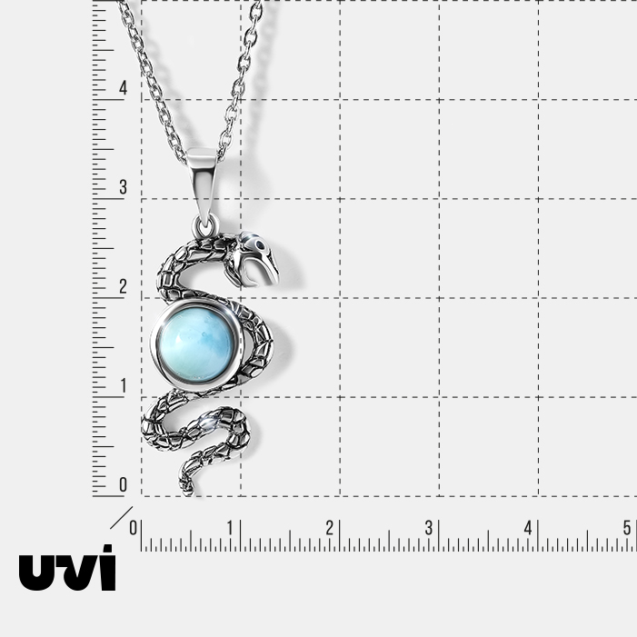 Серебряная подвеска с ларимаром "Змея"