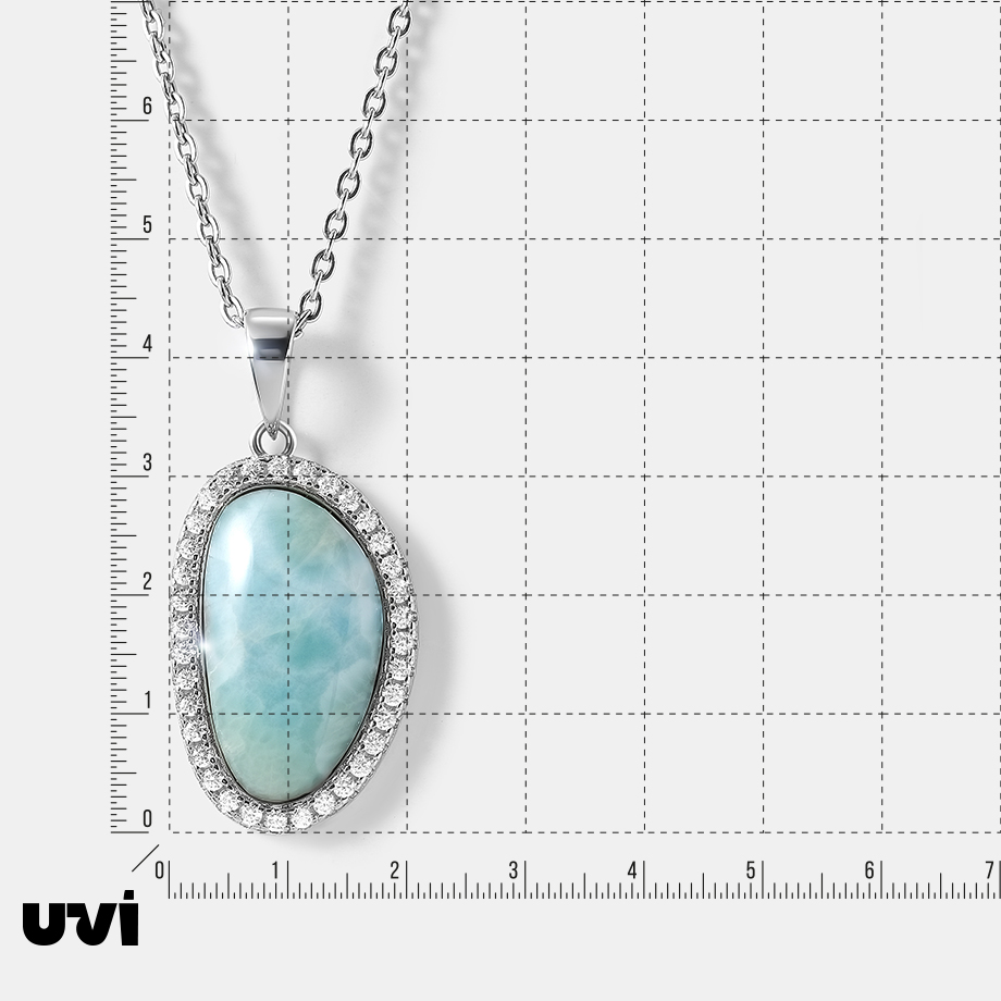 Серебряная подвеска с ларимаром