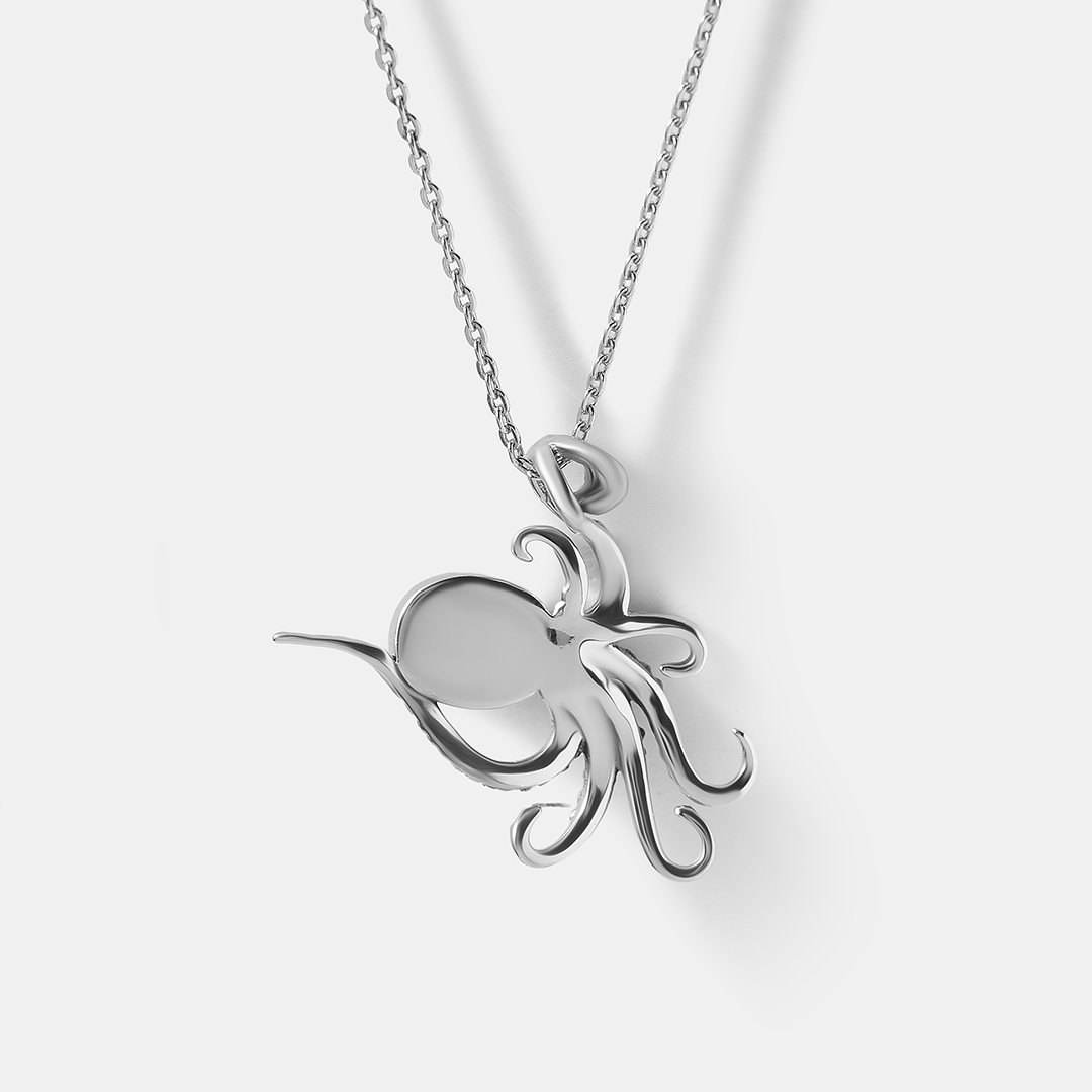 Серебряная подвеска с ларимаром "Осьминог"