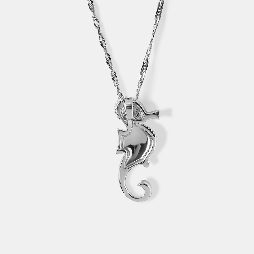 Серебряная подвеска с ларимаром "Морской конек"