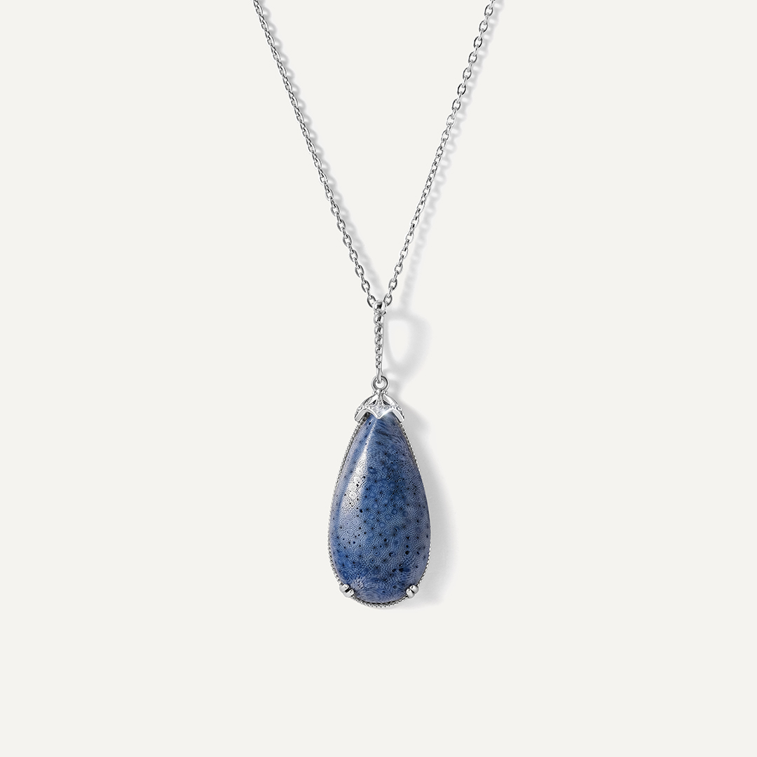 Серебряная подвеска с кораллом Акори