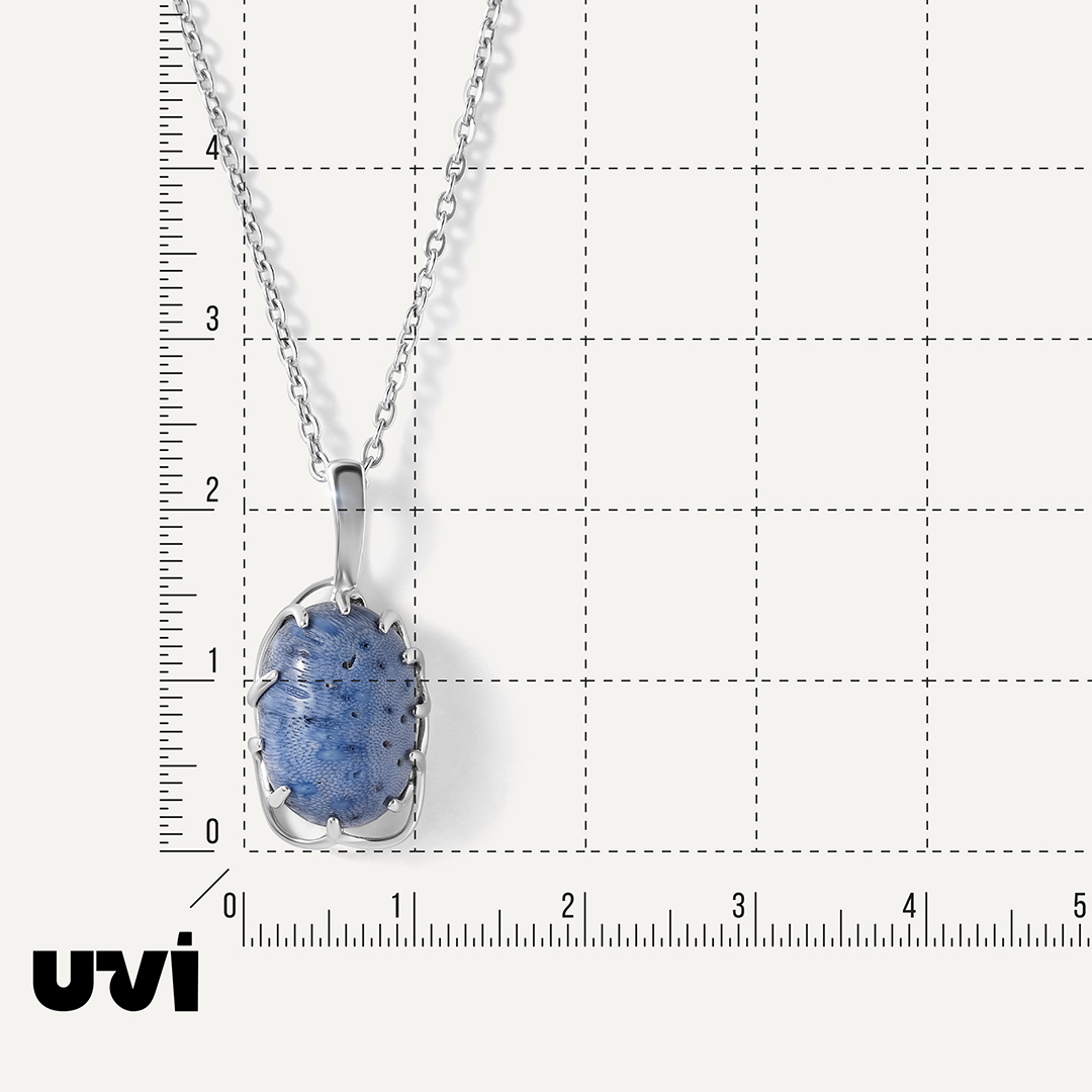 Серебряная подвеска с кораллом Акори