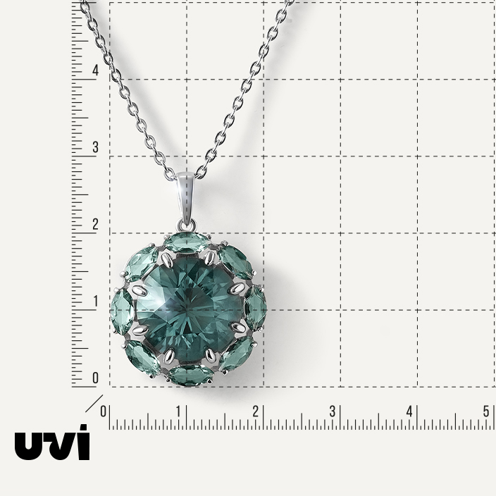 Серебряная подвеска с празиолитами