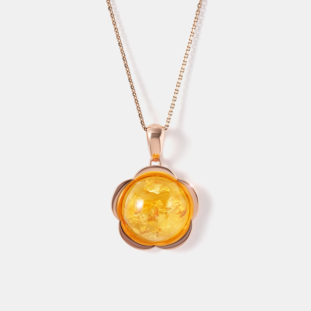 Серебряная подвеска с янтарем