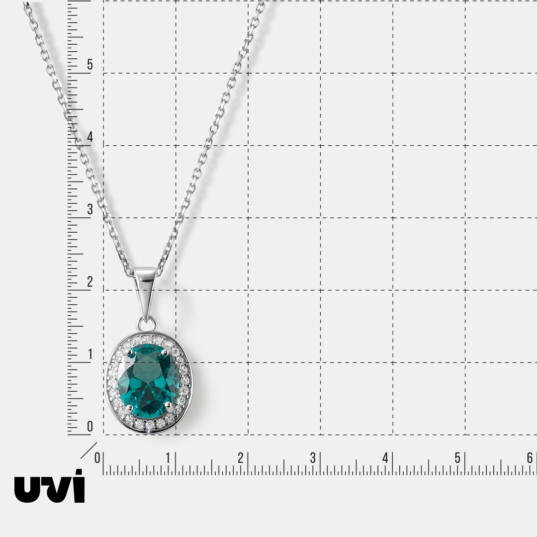 Серебряная подвеска с зеленой шпинелью