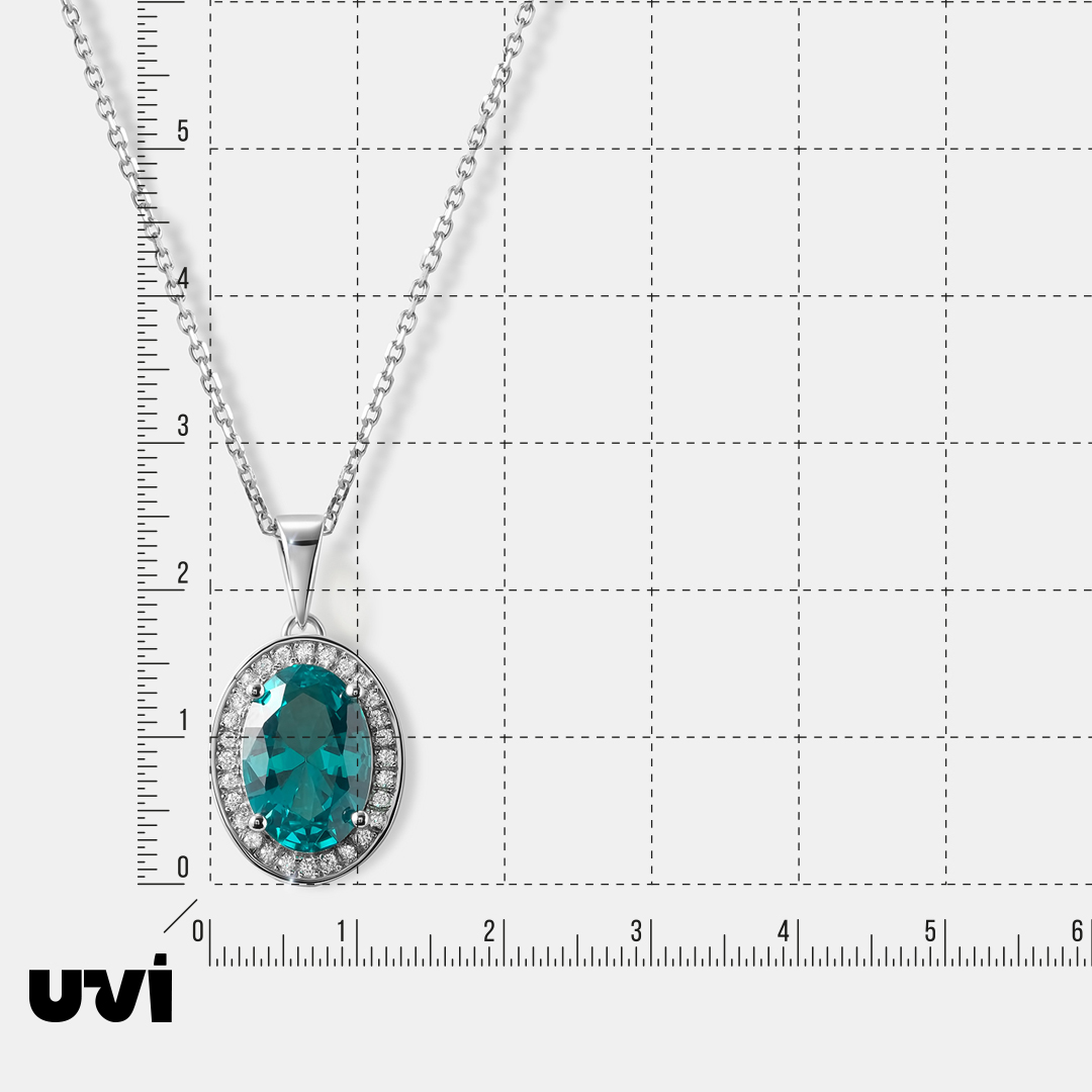 Серебряная подвеска с зеленой шпинелью