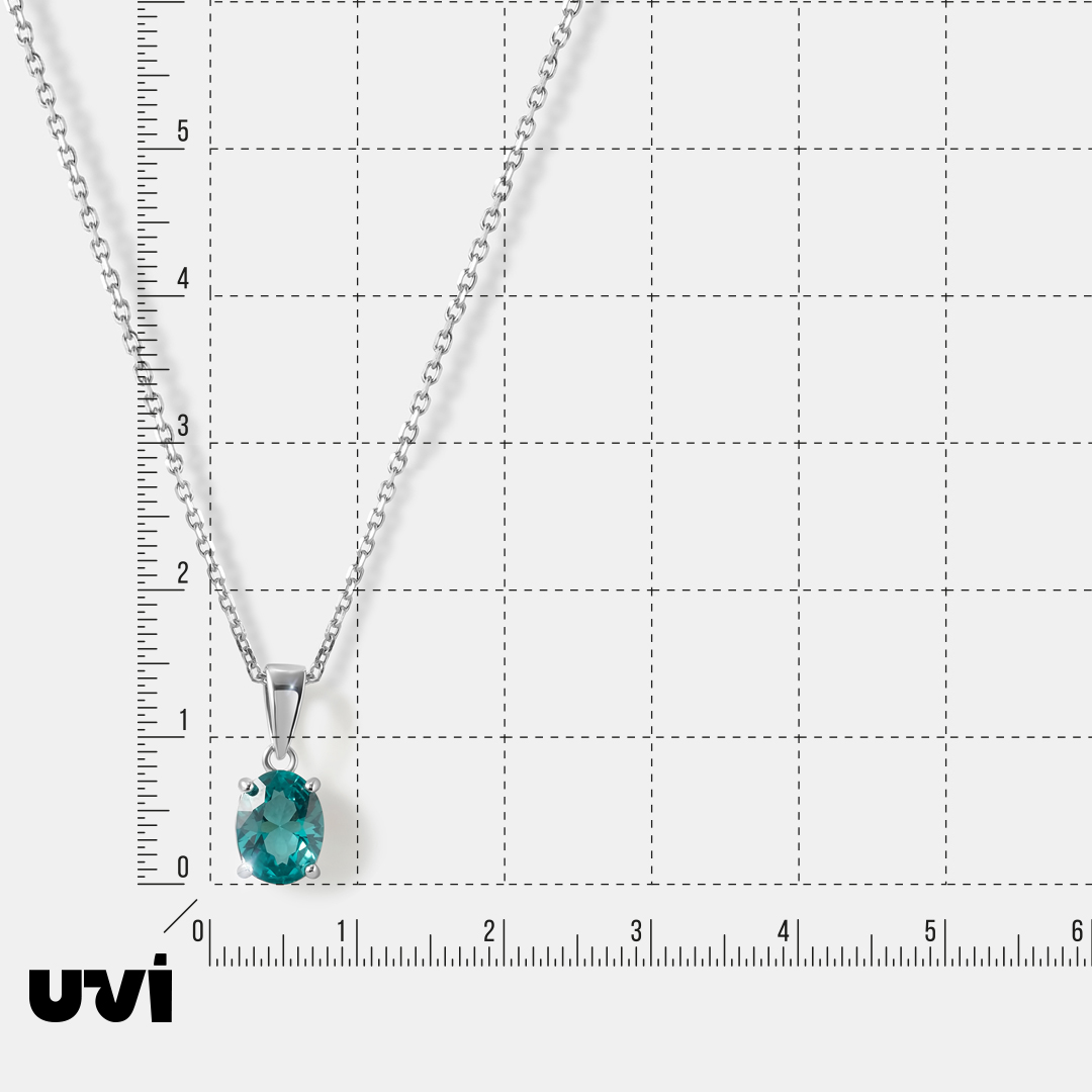 Серебряная подвеска с зеленой шпинелью
