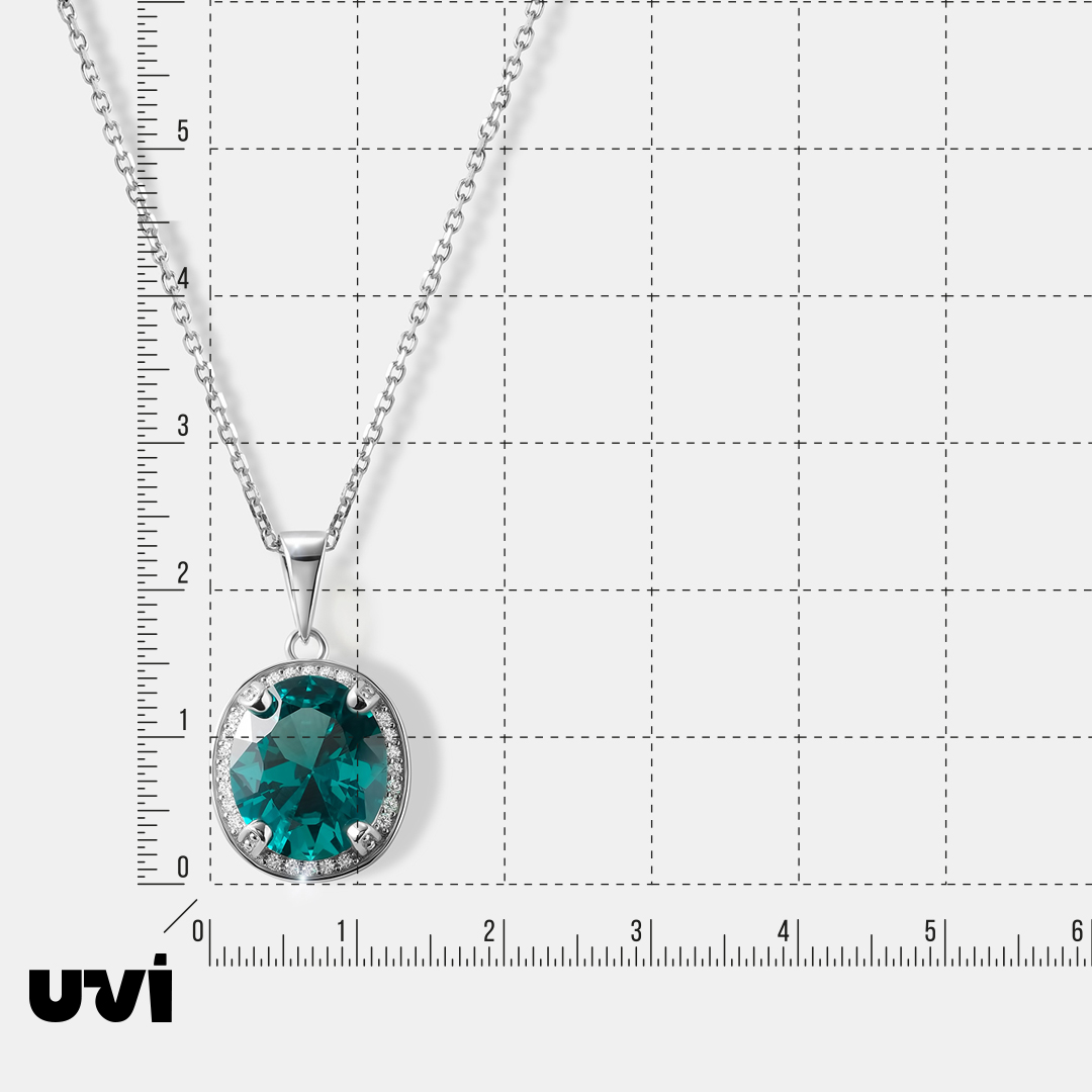 Серебряная подвеска с зеленой шпинелью
