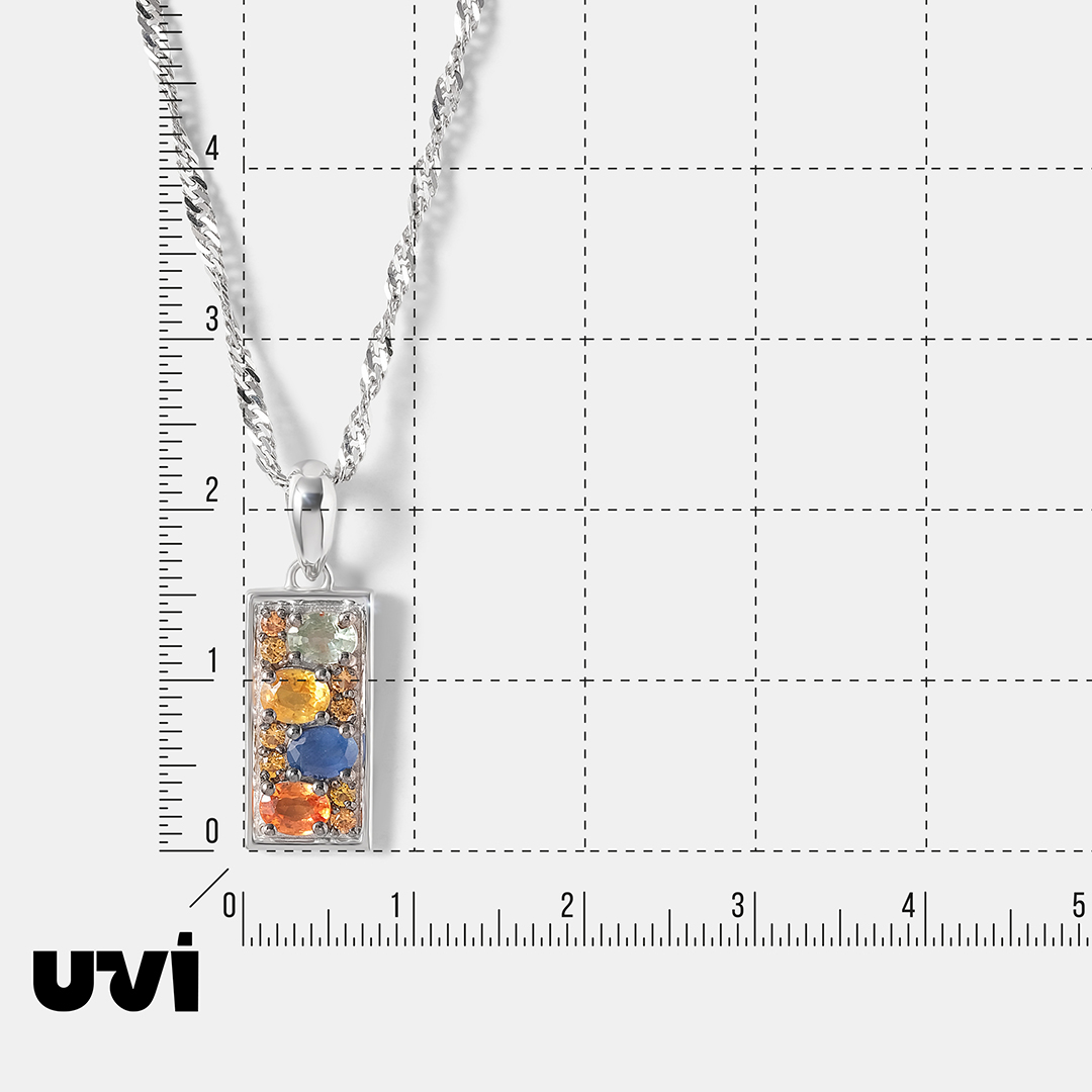 Серебряная подвеска с мультисапфирами