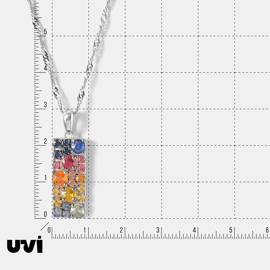 Серебряная подвеска с мультисапфирами